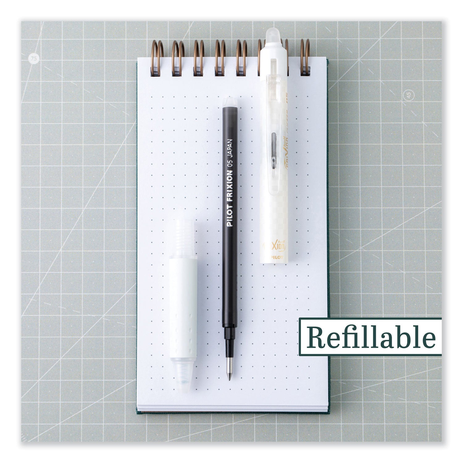 Pilot Erasable Gel Ink Pens - 0.5 mm Extra Fine Pen Point - Refillable - Retractable - Erasable - Black Ink - Gel-based - White Barrel - Document, Writing - 1 Dozen