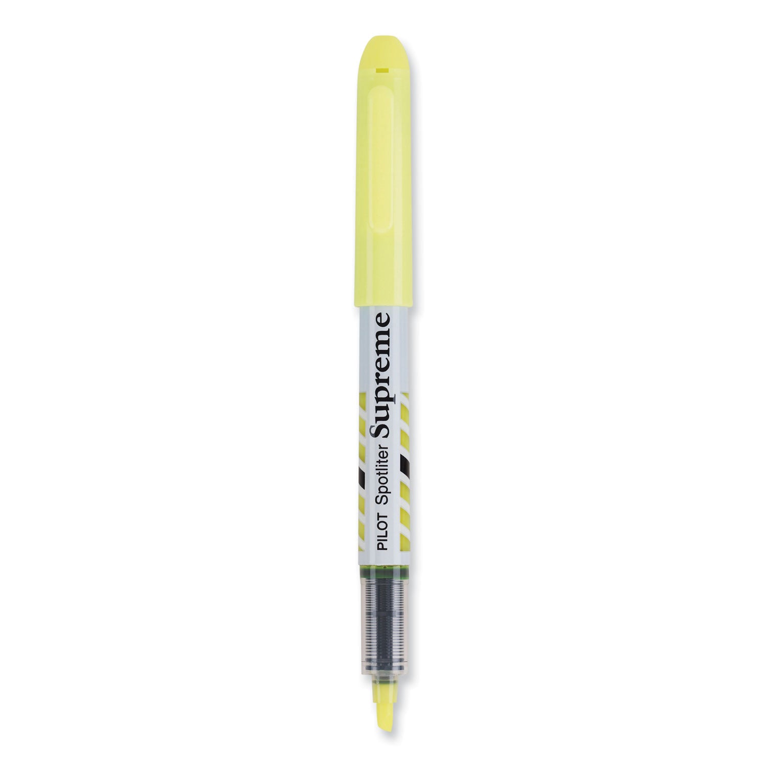 Pilot Spotliter Supreme Highlighters - Chisel Marker Point - Fluorescent Yellow Ink - White Barrel - 1 Dozen