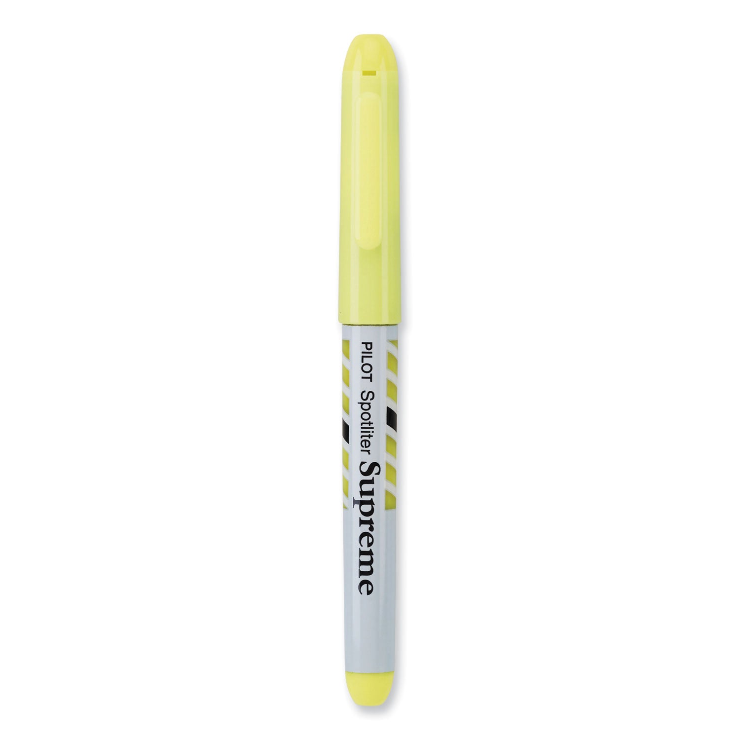 Pilot Spotliter Supreme Highlighters - Chisel Marker Point - Fluorescent Yellow Ink - White Barrel - 1 Dozen
