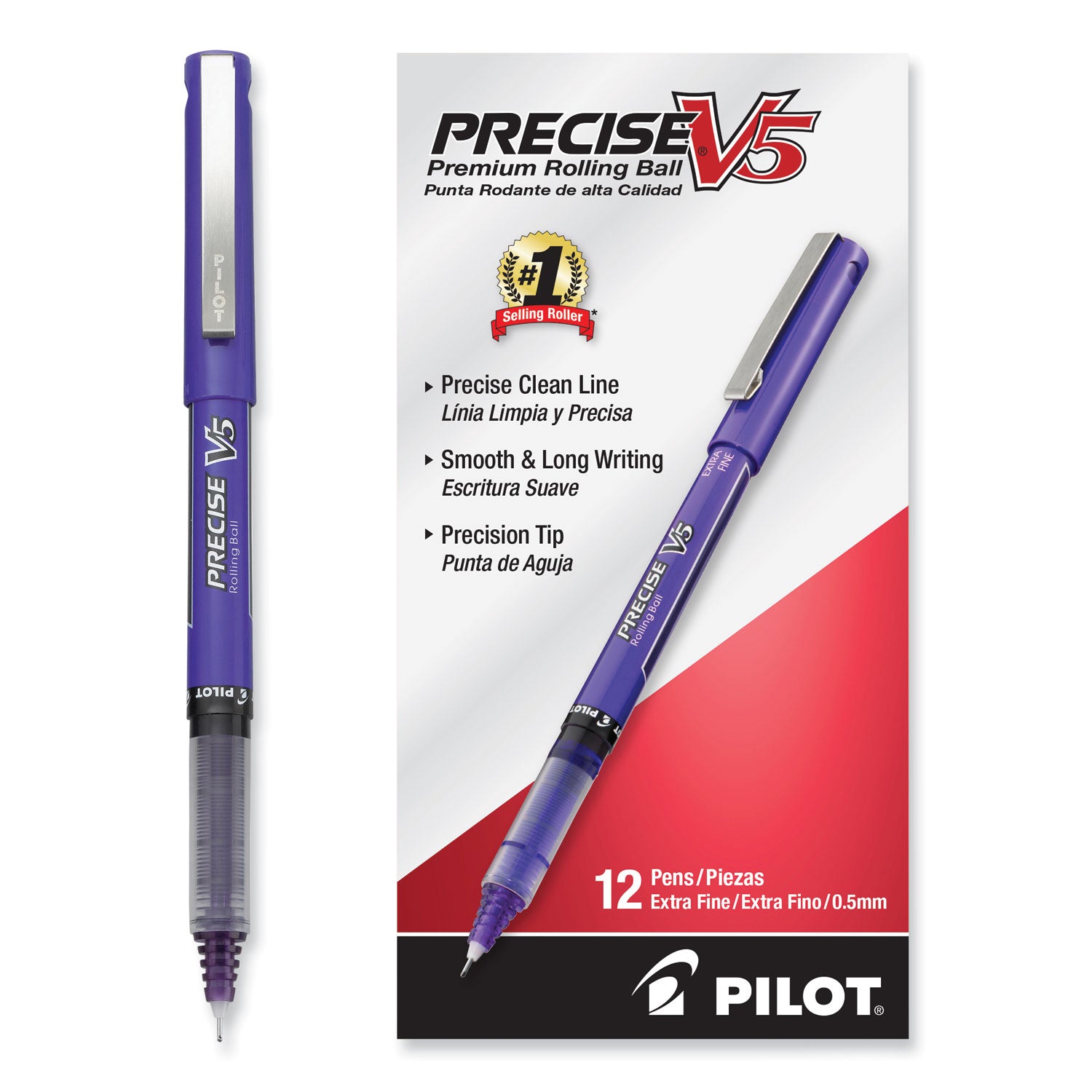 0.5 mm Extra Fine Pen Point - Purple Ink - Purple Plastic Barrel - Writing - 1 Dozen