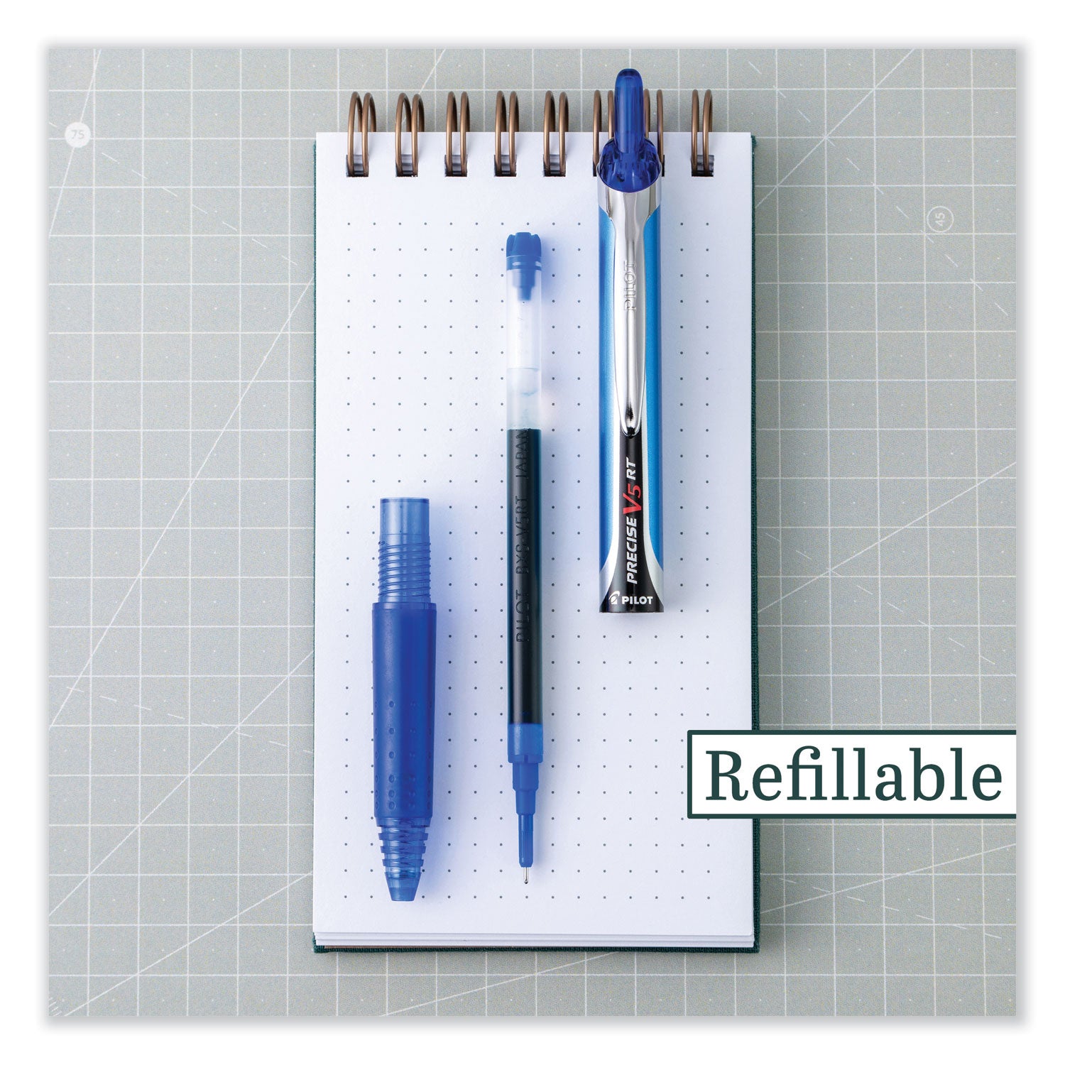 Pilot Premium Rolling Ball Pens - 0.5 mm Extra Fine Pen Point - Refillable - Retractable - Navy, Blue, Turquoise, Burgundy, Pink, Purple Ink - Liquid - Writing - 7 / Pack