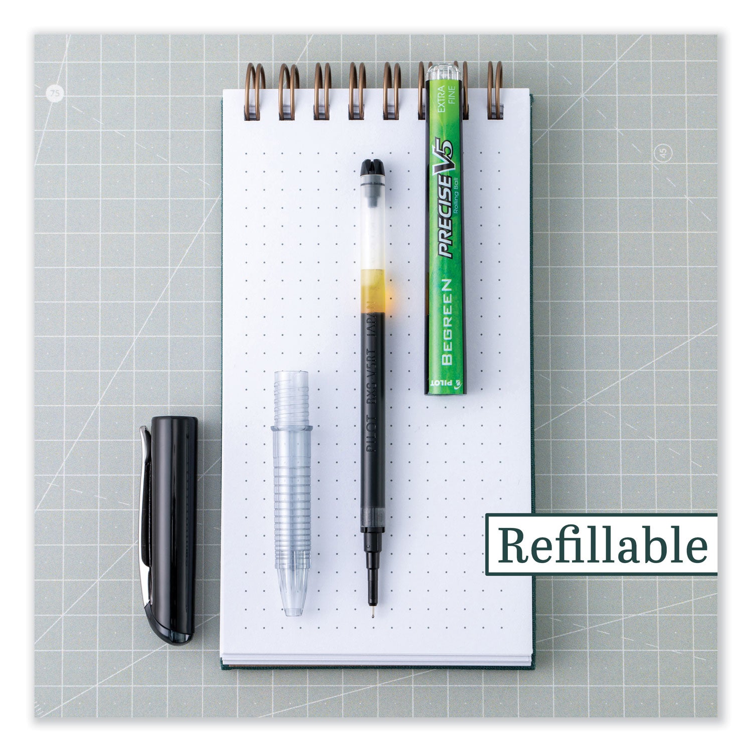 Pilot Extra-Fine Rolling Ball Pens - 0.5 mm Extra Fine Needle Pen Point - Refillable - Black Ink - Writing - 1 Dozen
