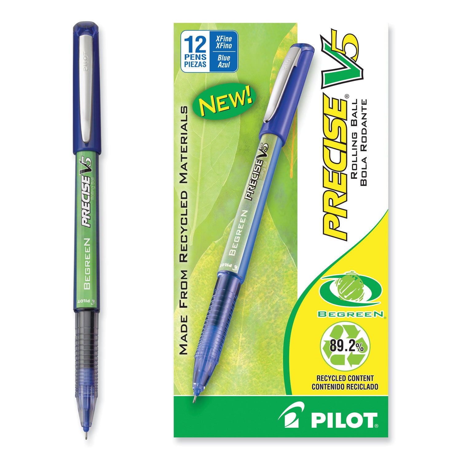 Pilot Extra-Fine Rolling Ball Pens - 0.5 mm Extra Fine Needle Pen Point - Refillable - Blue Ink - Writing - 1 Dozen