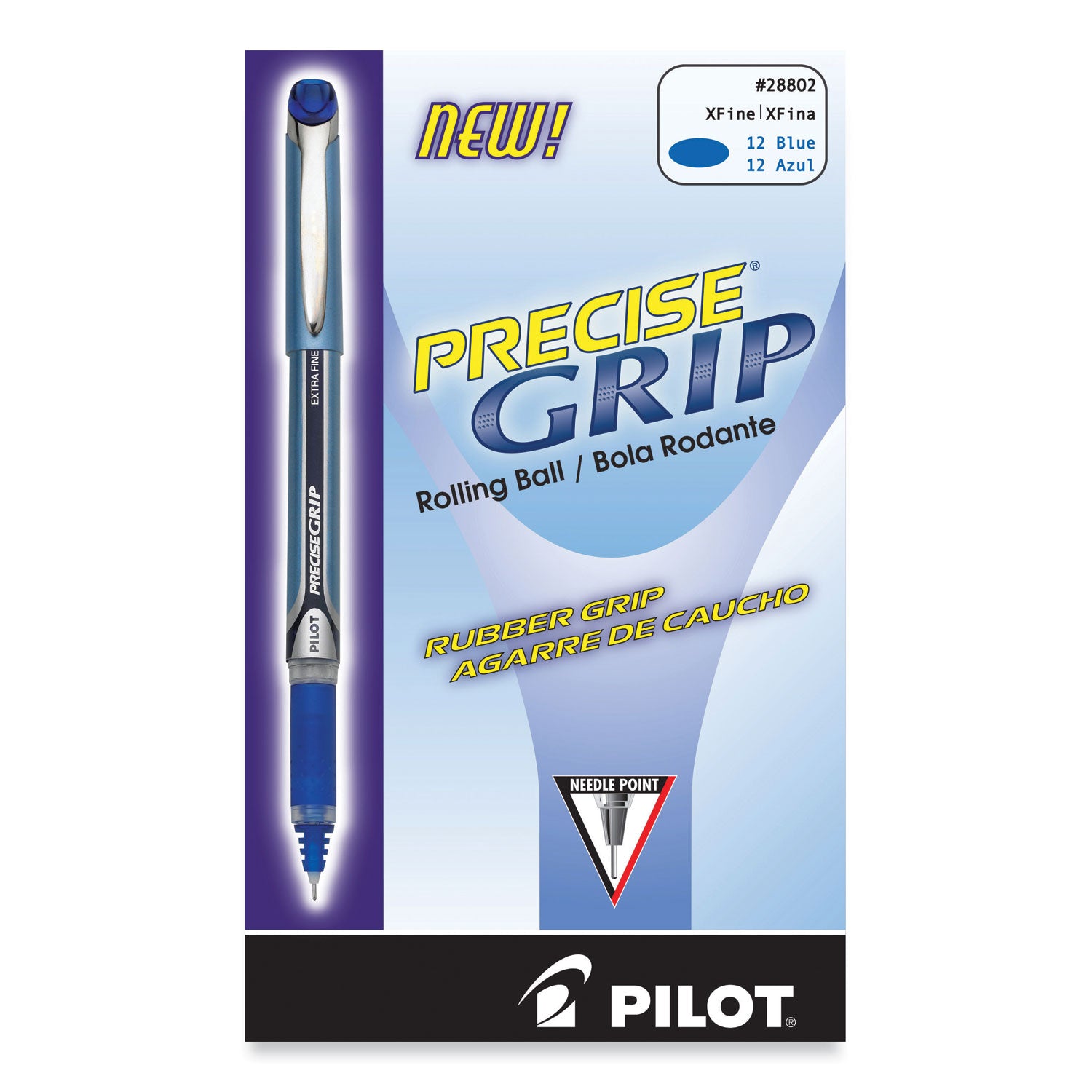 Pilot Extra-Fine Capped Rolling Ball Pens - 0.5 mm Extra Fine Pen Point - Blue Ink - Blue Barrel - 1 Dozen