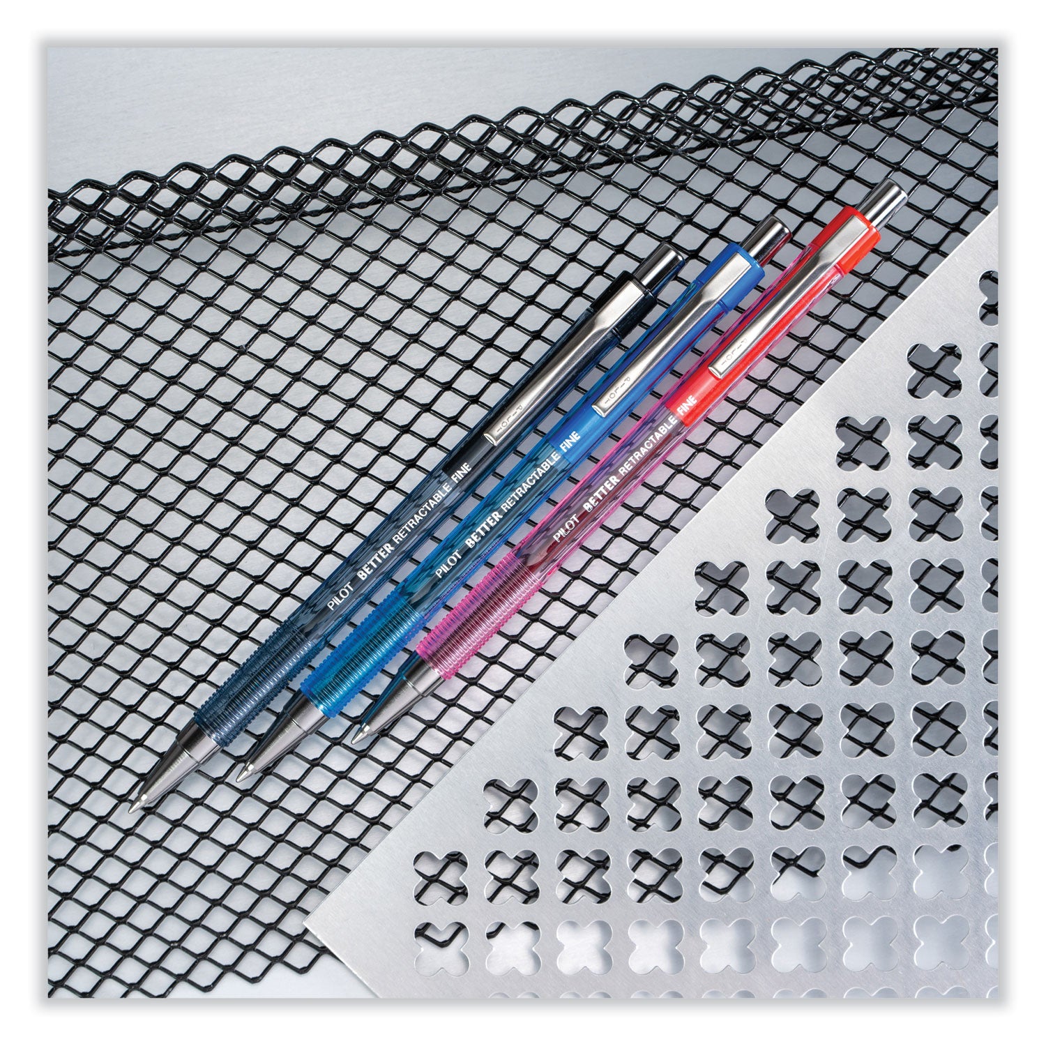 Pilot Better Retractable Ballpoint Pens - 0.7 mm Pen Point - Refillable - Retractable - Red Ink - Translucent Barrel - 1 Dozen