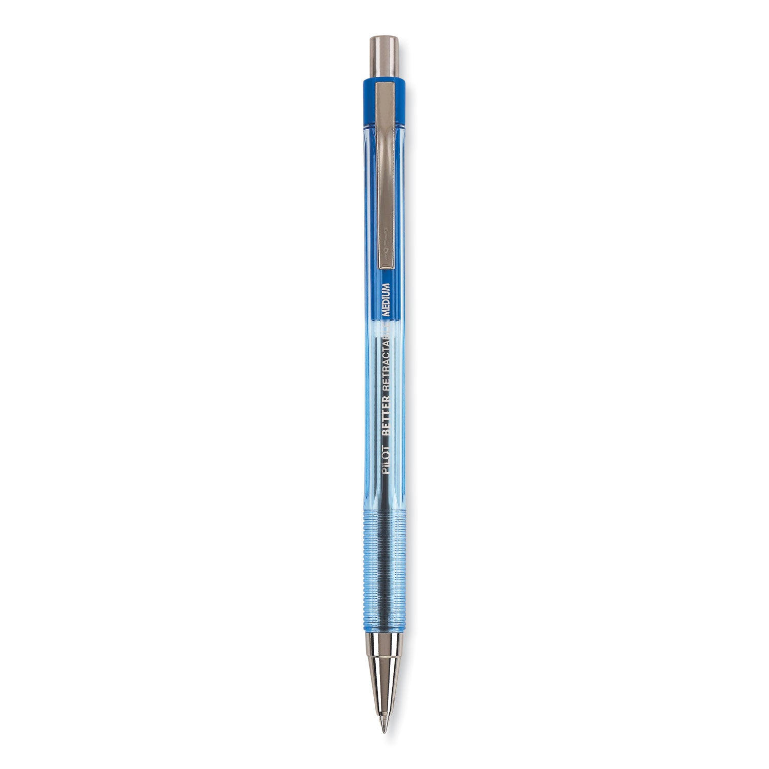 Pilot Better Retractable Ballpoint Pens - 1 mm Pen Point - Refillable - Retractable - Blue Ink - Translucent Barrel - 1 Dozen