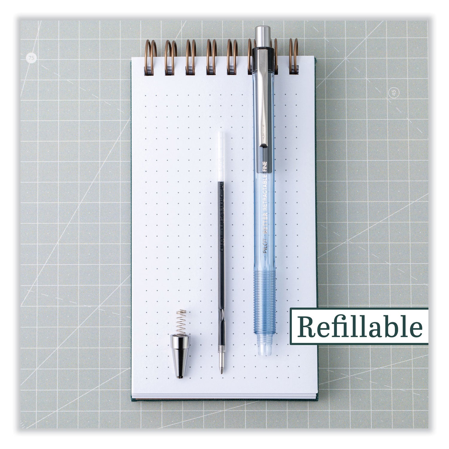 Pilot Better Retractable Ballpoint Pens - 1 mm Pen Point - Refillable - Retractable - Blue Ink - Translucent Barrel - 1 Dozen