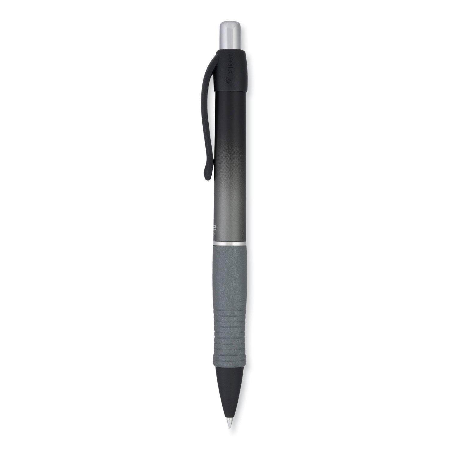 0.7 mm Fine Pen Point - Refillable - Retractable - Black Ink - Gel-based - Gray Barrel - 1 Each