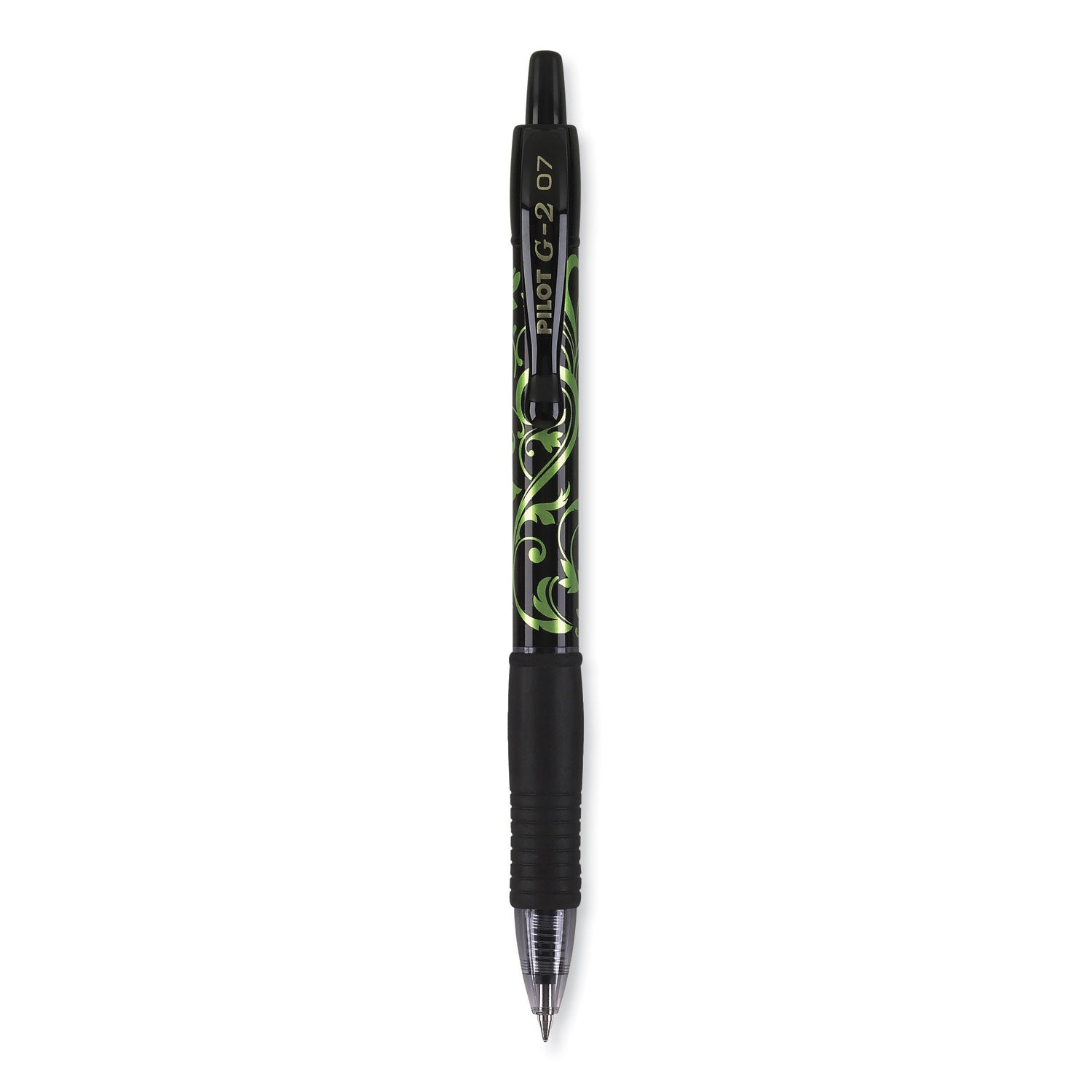0.7 mm Fine Pen Point - Refillable - Retractable - Black Ink - Gel-based - Silver, Pink, Blue, Orange, Green Barrel - 5 / Pack