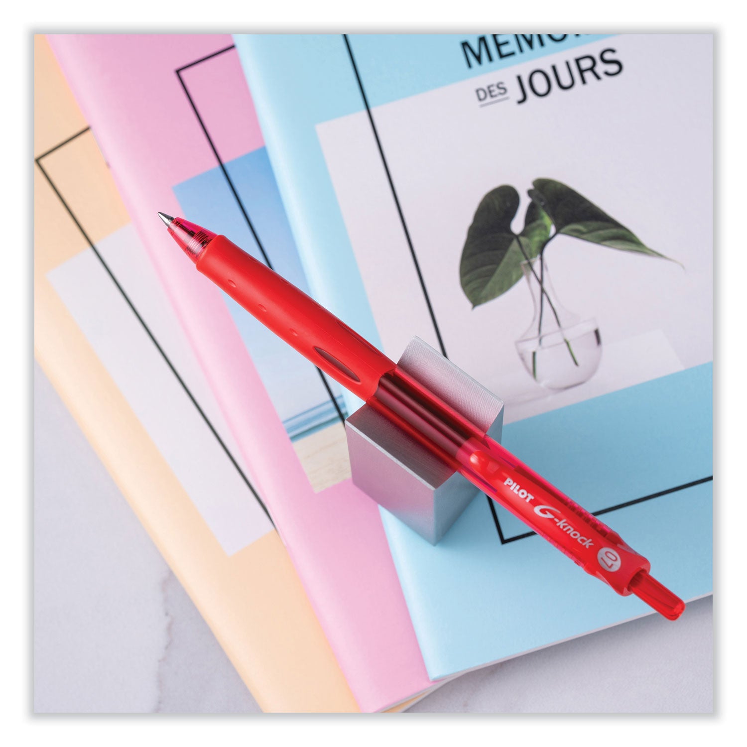 Pilot Retractable Gel Ink Pens - 0.7 mm Fine Pen Point - Refillable - Retractable - Red Ink - Gel-based - Red Barrel - 1 Dozen