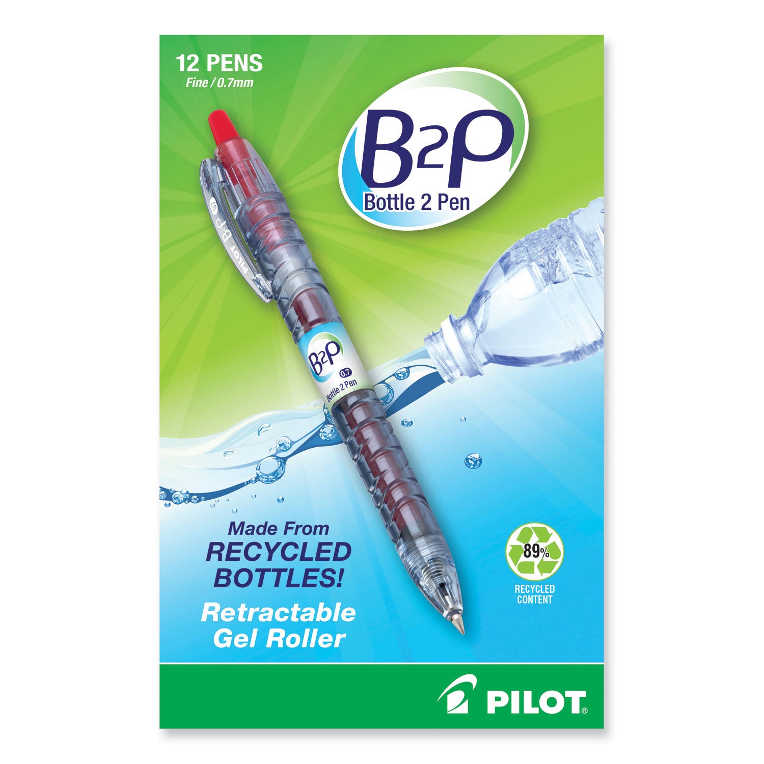 Pilot Fine Point Gel Pens - 0.7 mm Fine Pen Point - Refillable - Retractable - Red Ink - Gel-based - Plastic Barrel - 1 Dozen