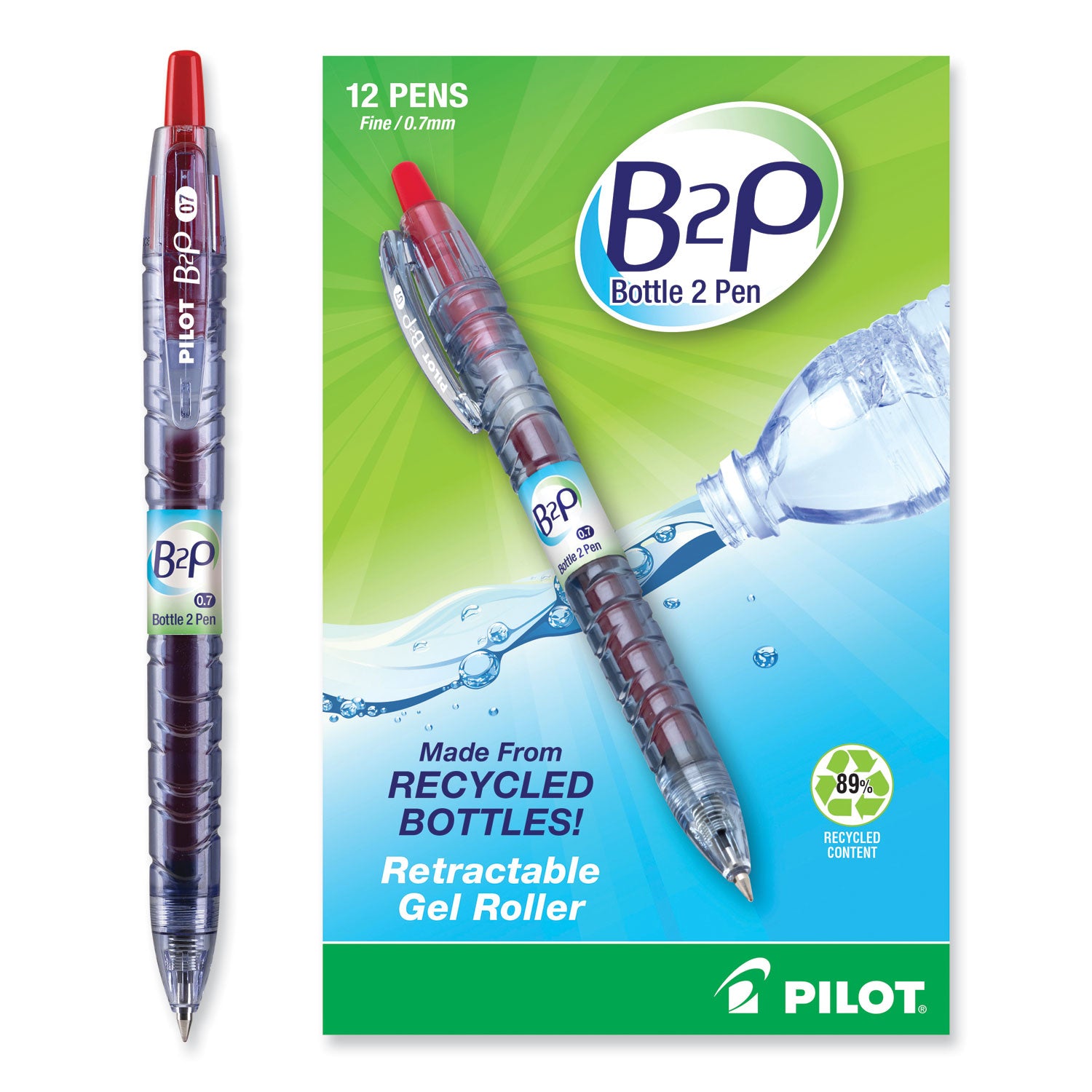 Pilot Fine Point Gel Pens - 0.7 mm Fine Pen Point - Refillable - Retractable - Red Ink - Gel-based - Plastic Barrel - 1 Dozen