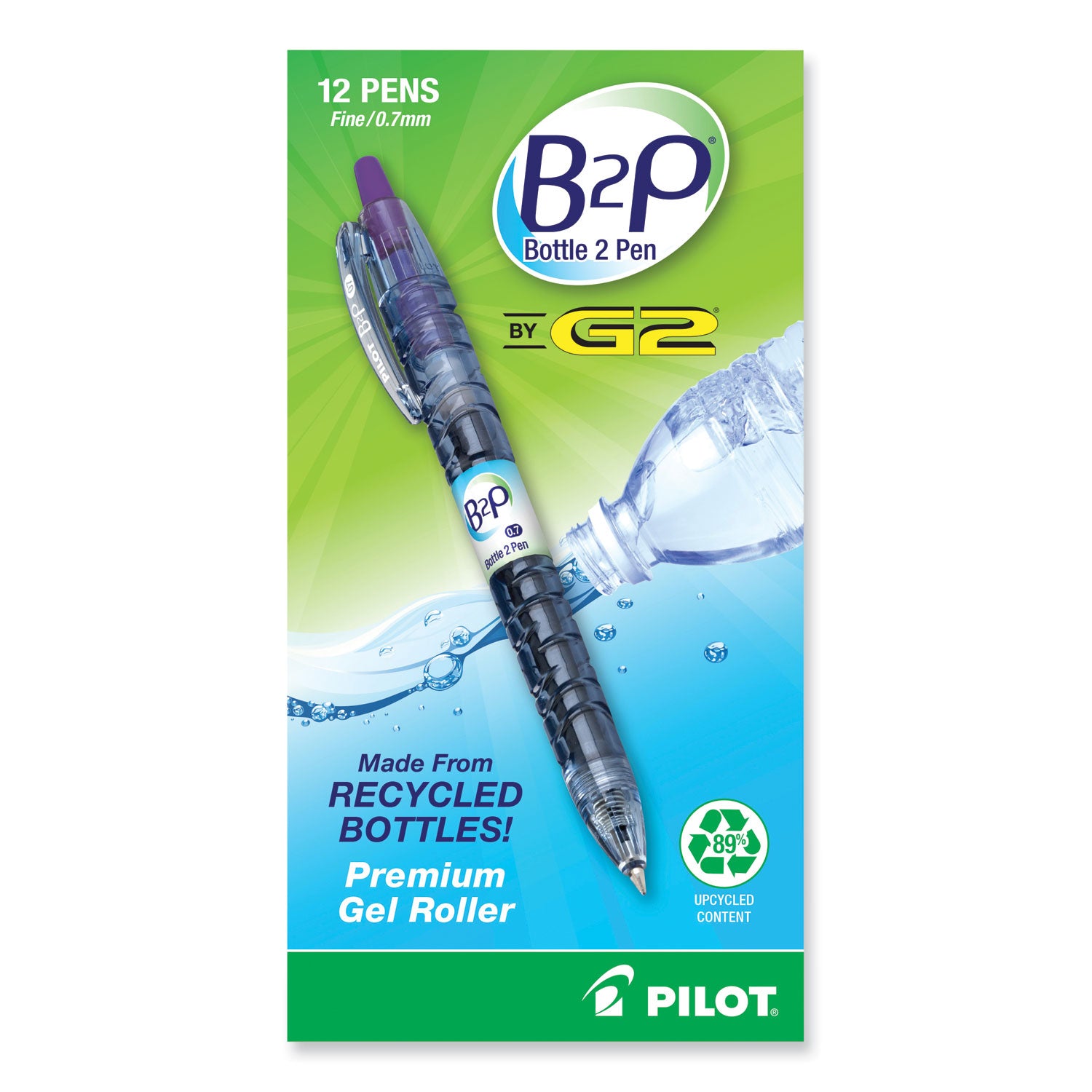 Pilot Fine Point Gel Pens - Fine, 0.7 mm Pen Point - Refillable - Retractable - Purple Ink - Gel-based - 1 Dozen