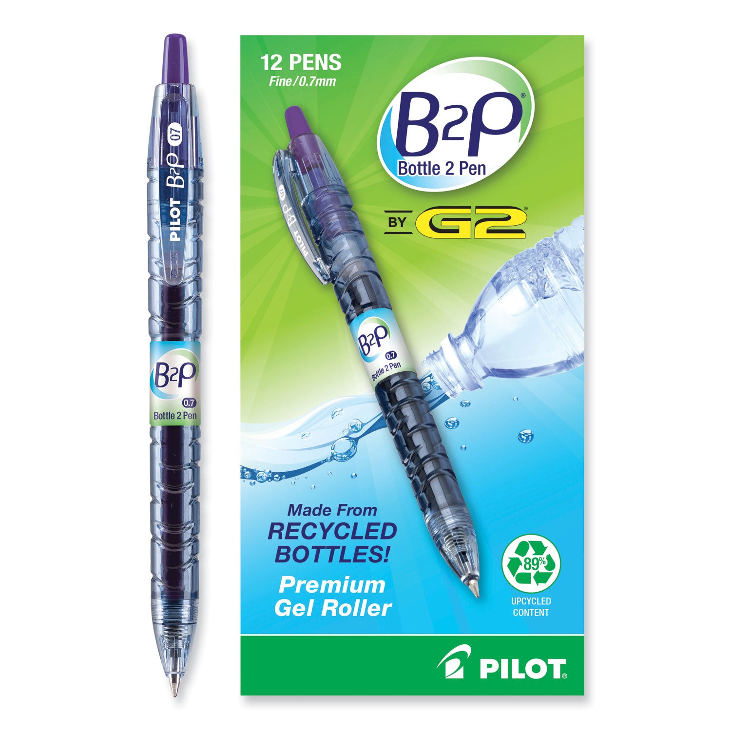 Pilot Fine Point Gel Pens - Fine, 0.7 mm Pen Point - Refillable - Retractable - Purple Ink - Gel-based - 1 Dozen