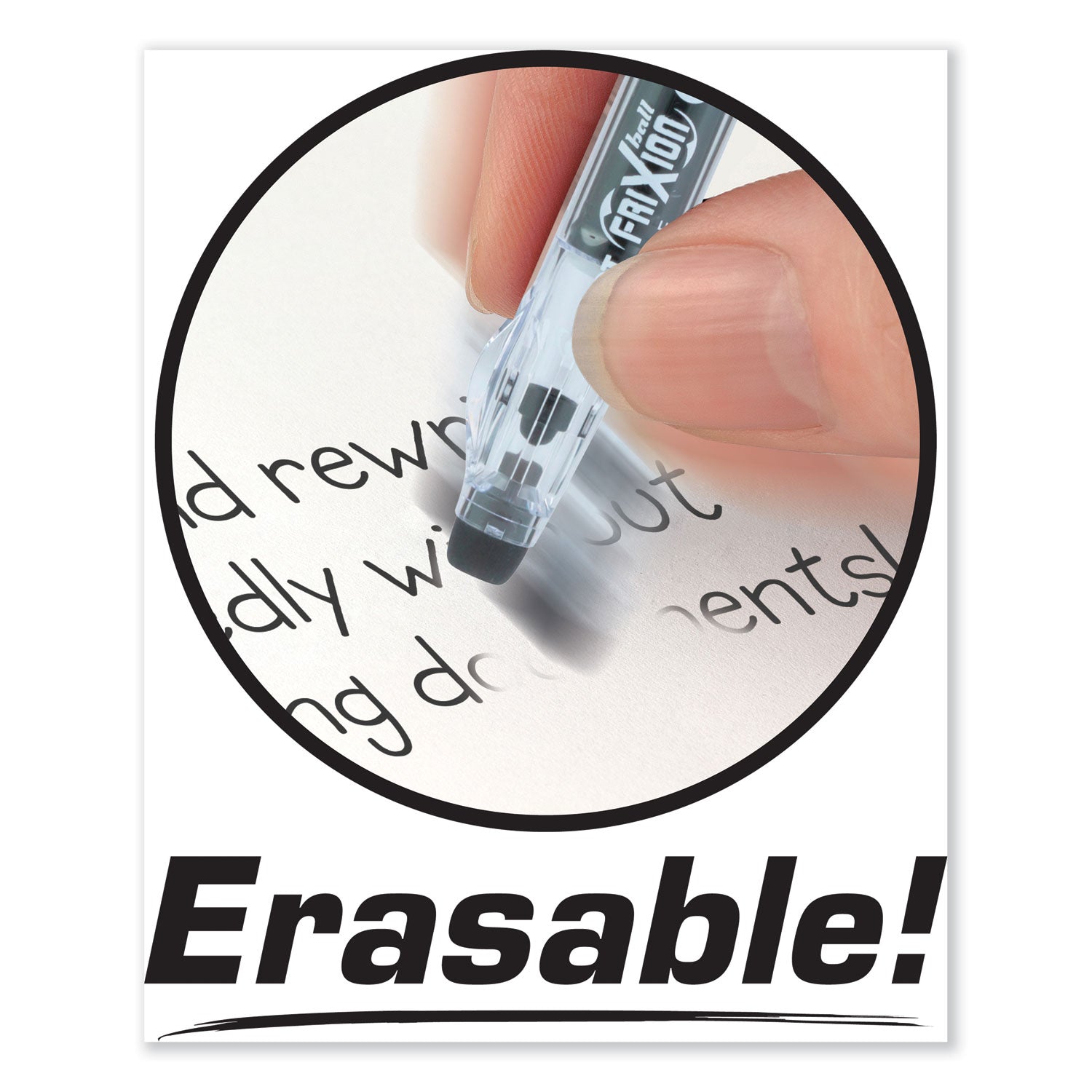 Pilot FriXion Ball Clicker Erasable Gel Ink Pens, Fine Point, Black Ink, 1 Dozen