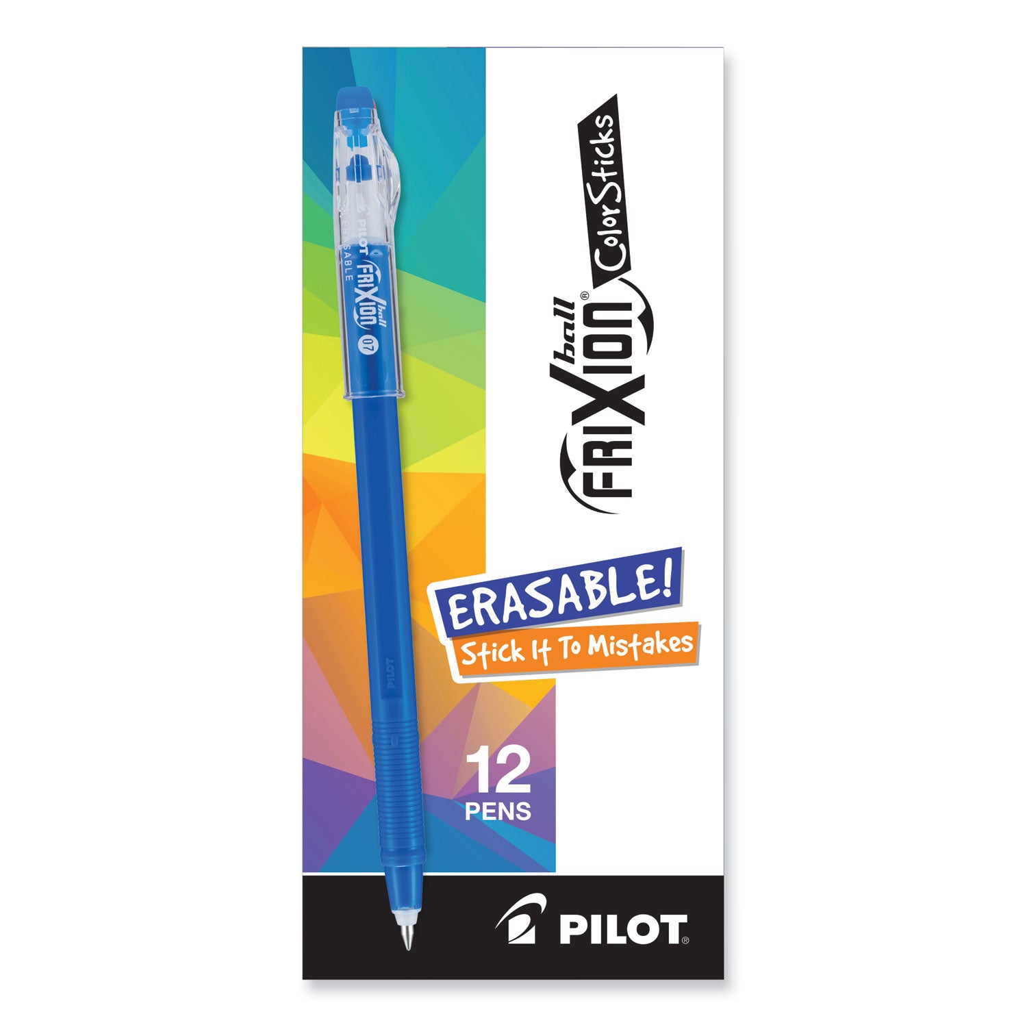 Pilot FriXion Ball Clicker Erasable Gel Ink Pens, Fine Point, Blue Ink, 1 Dozen