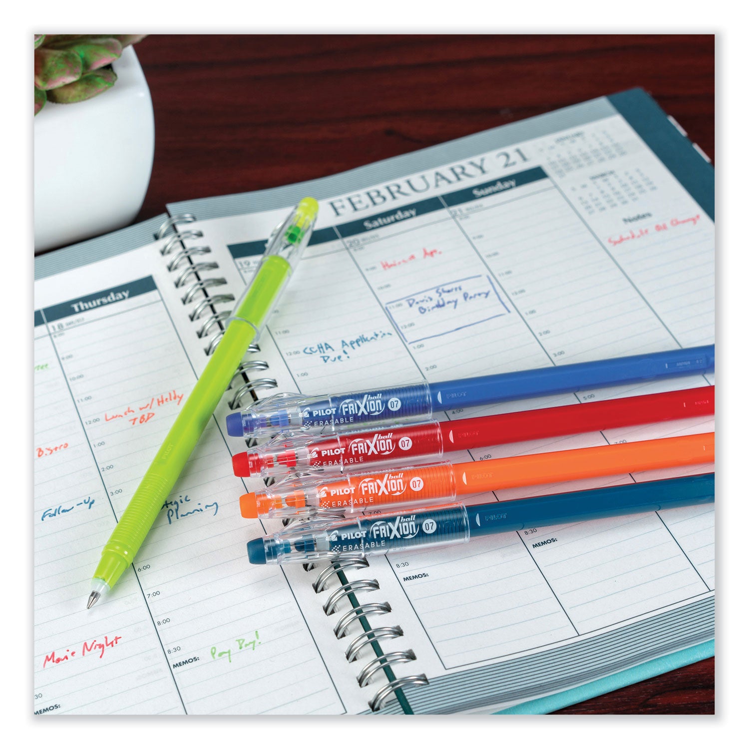 Pilot FriXion Ball Clicker Erasable Gel Ink Pens, Fine Point, Blue Ink, 1 Dozen