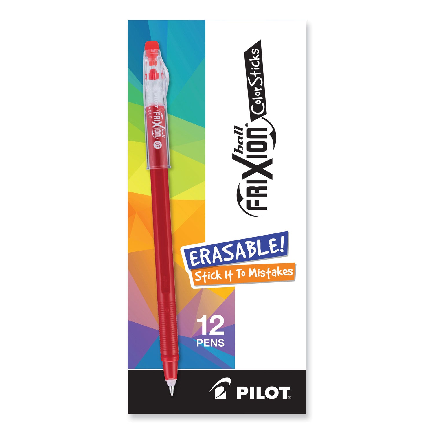 Pilot FriXion Ball Clicker Erasable Gel Ink Pens, Fine Point, Red Ink, 1 Dozen