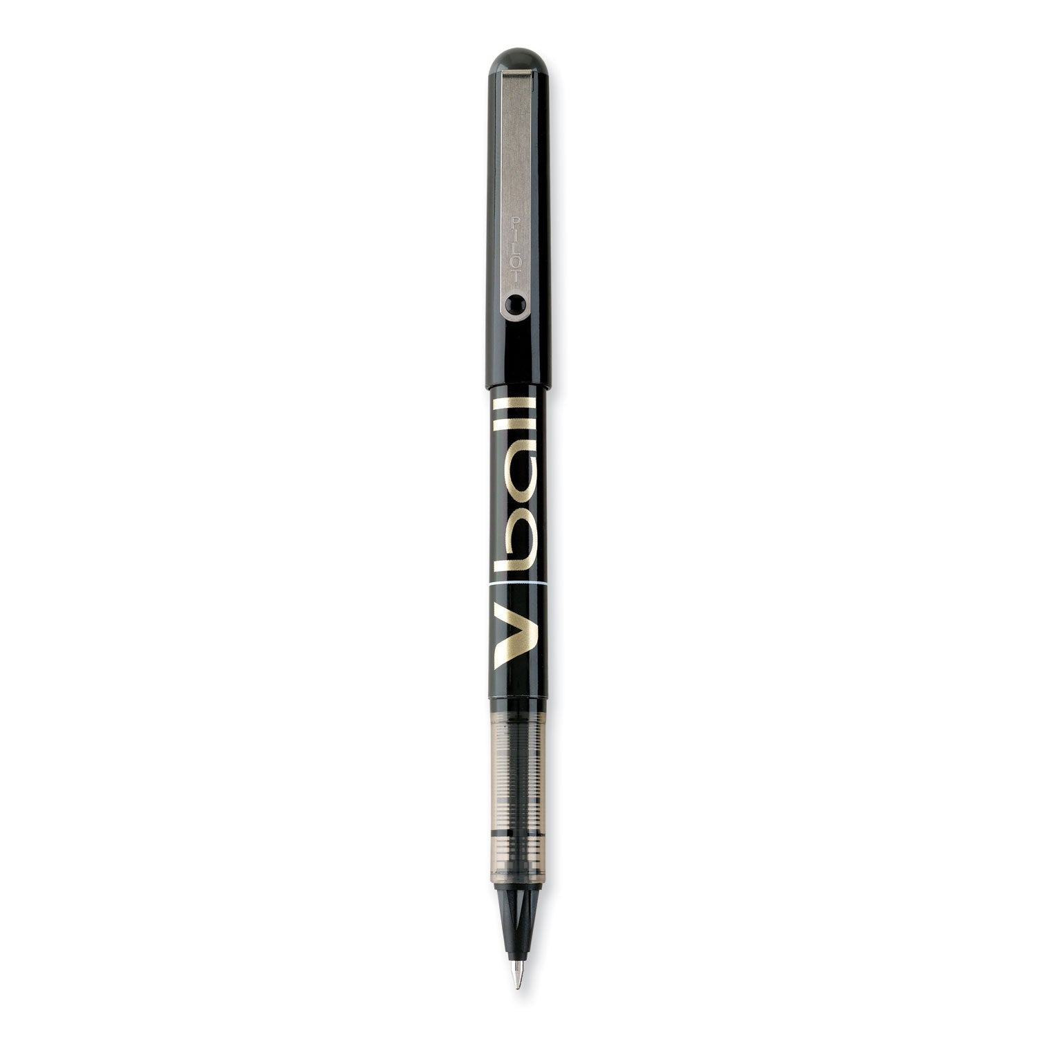 Pilot Vball Liquid Ink Pens - 0.7 mm Fine Pen Point - Black Ink - Black Barrel - 1 Dozen