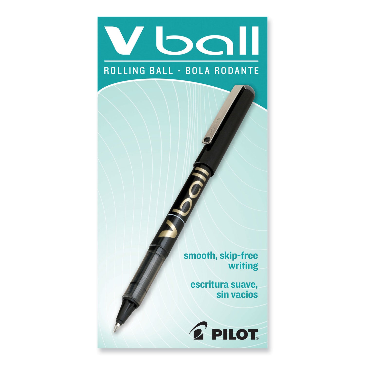 Pilot Vball Liquid Ink Pens - 0.7 mm Fine Pen Point - Black Ink - Black Barrel - 1 Dozen