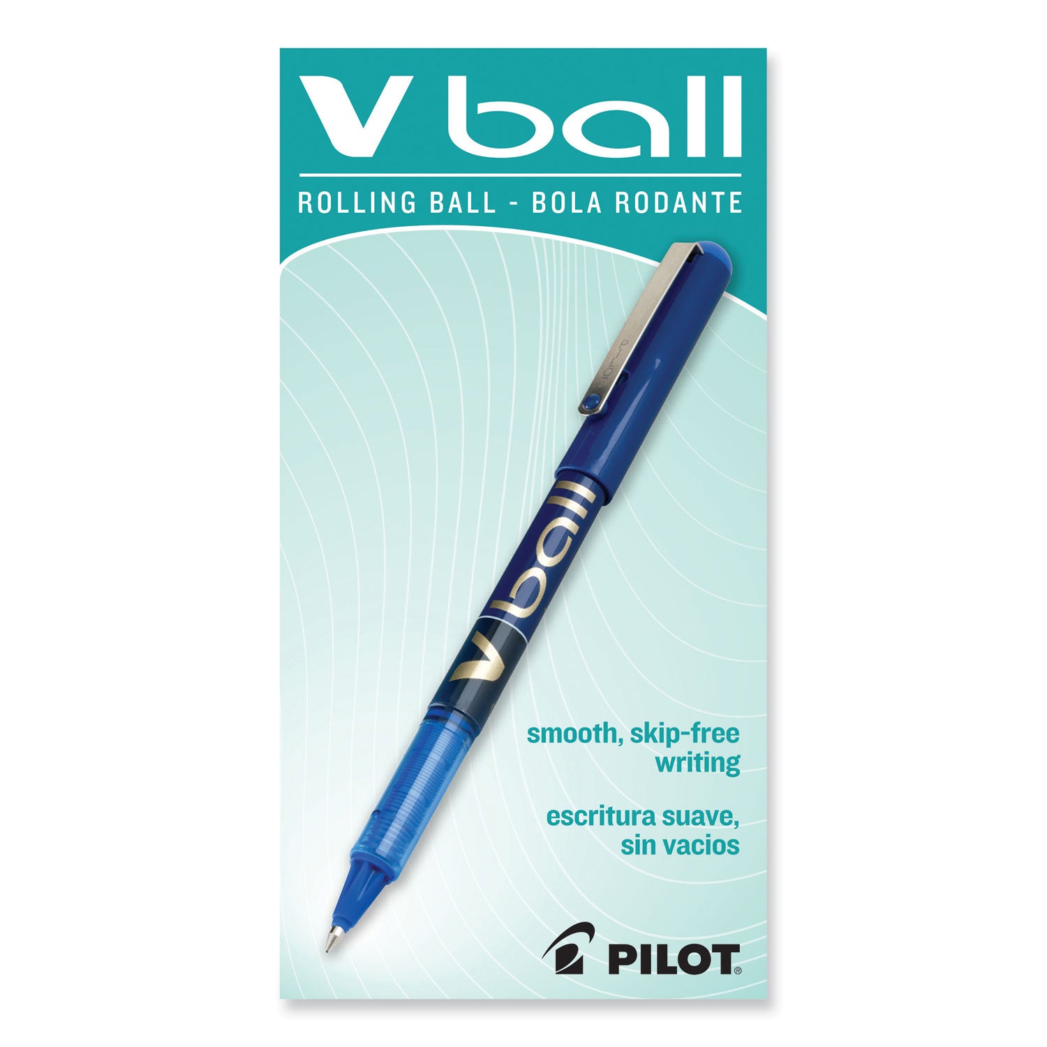 Pilot Vball Liquid Ink Pens - 0.7 mm Fine Pen Point - Blue Ink - Blue Barrel - 1 Dozen