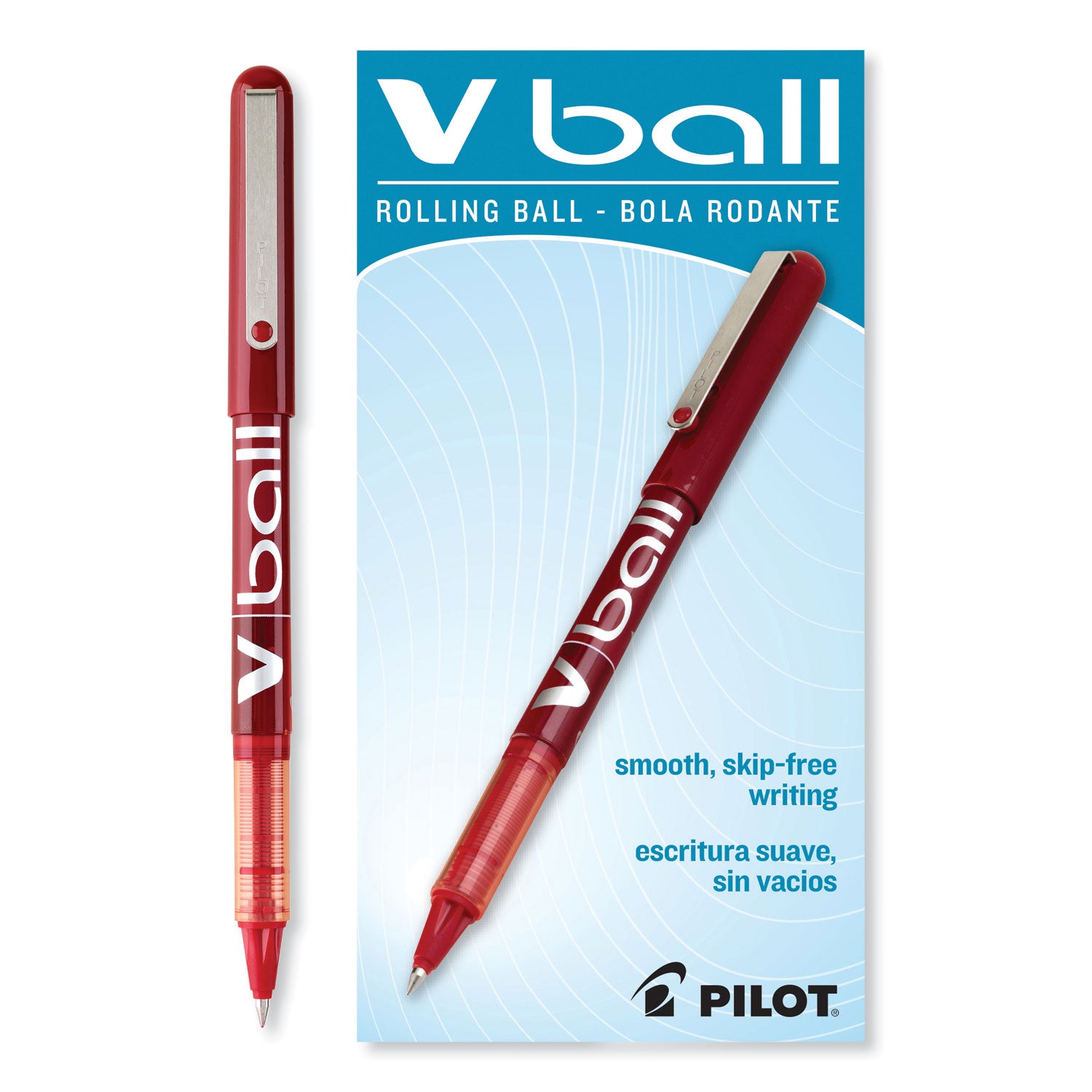 Pilot Vball Liquid Ink Pens - 0.5 mm Fine Pen Point - Red Ink - Red Barrel - 1 Dozen