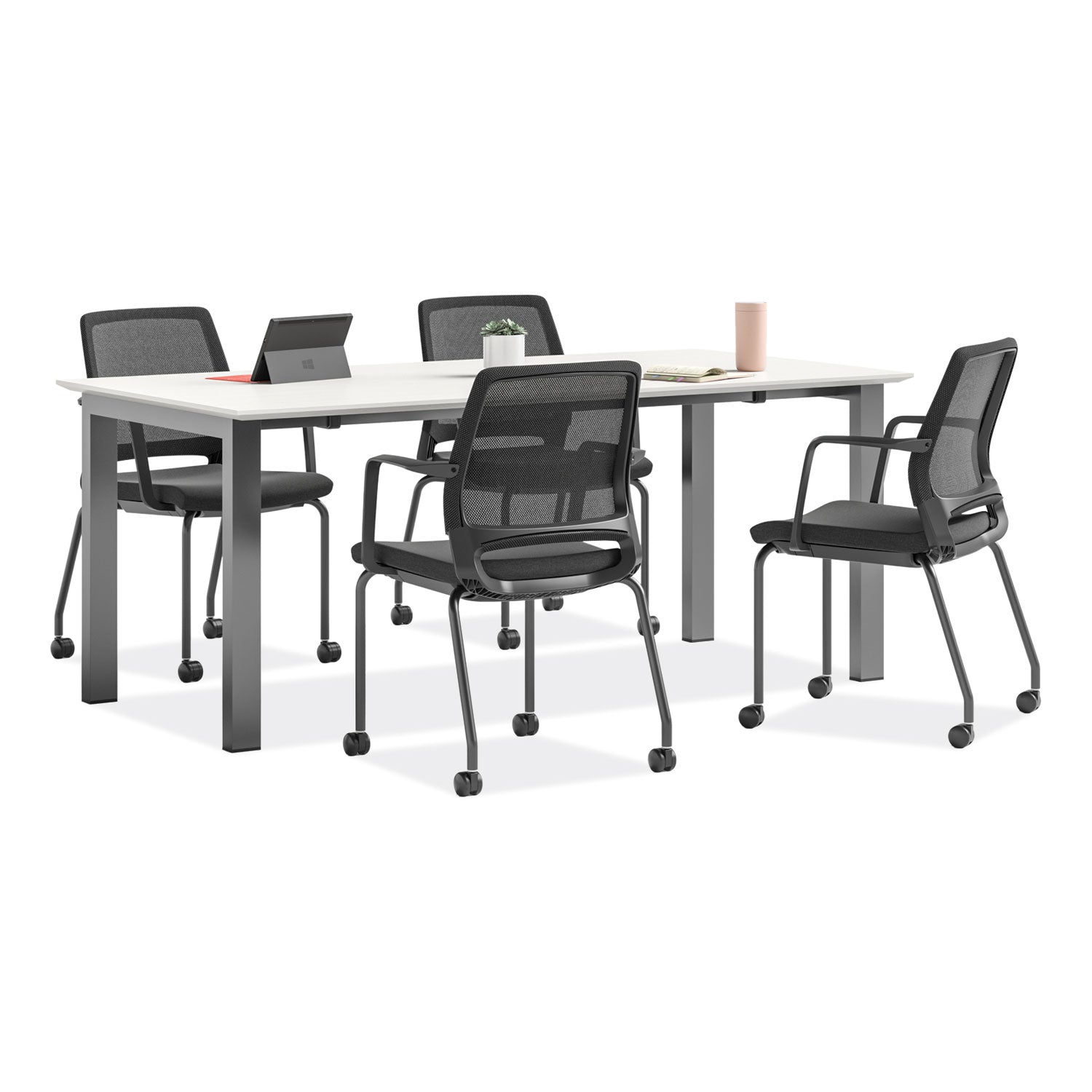 16" Height x 18" Width Chair Back, 18" Height x 18" Width x 18" Depth Chair Seat, 33.5" Height x 23.5" Width x 23.5" Depth Chair - Finish: Black - 1 Carton