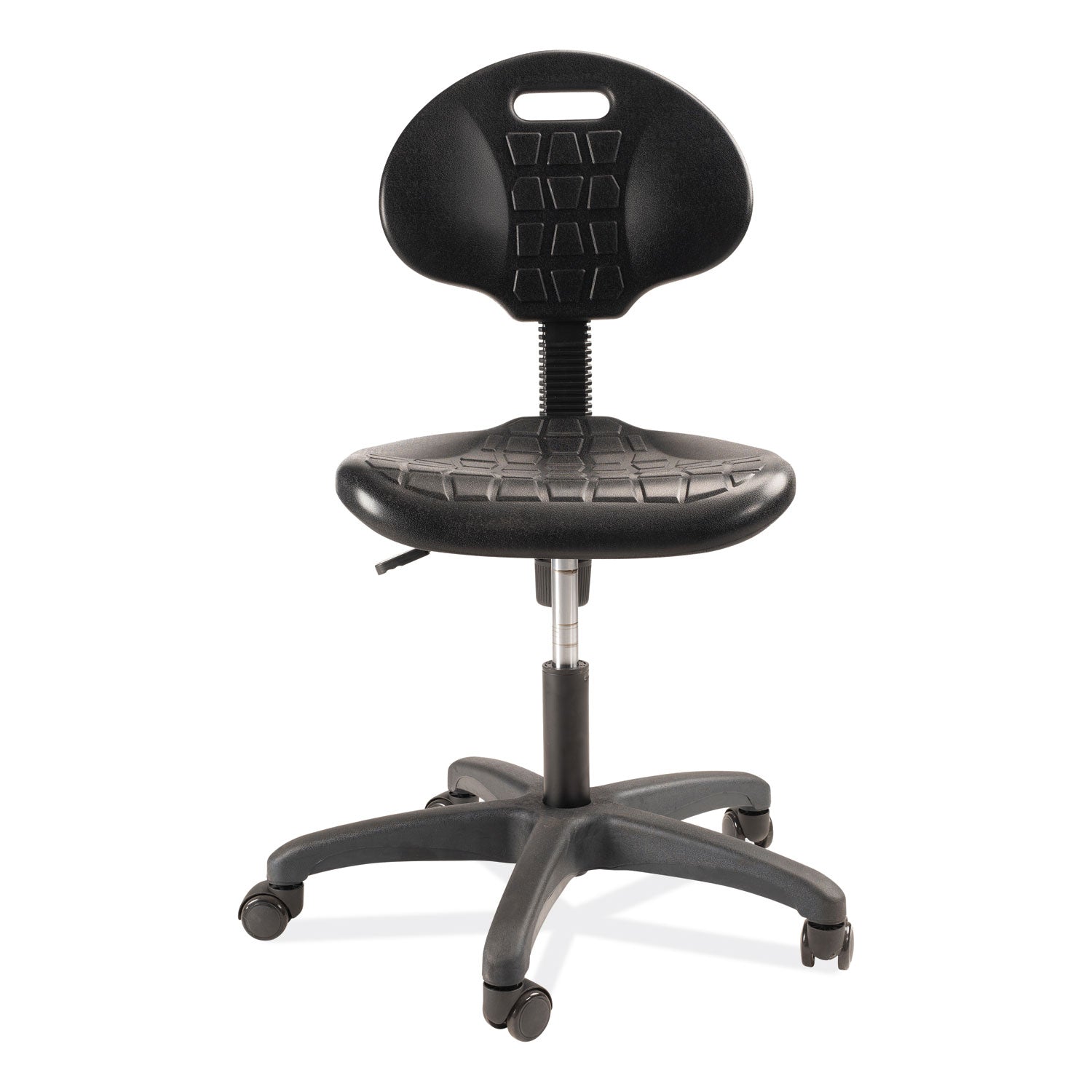 NPS® Polyurethane Task Chair, 16"-21" Height, Surface Color: Black, Frame Color: Black