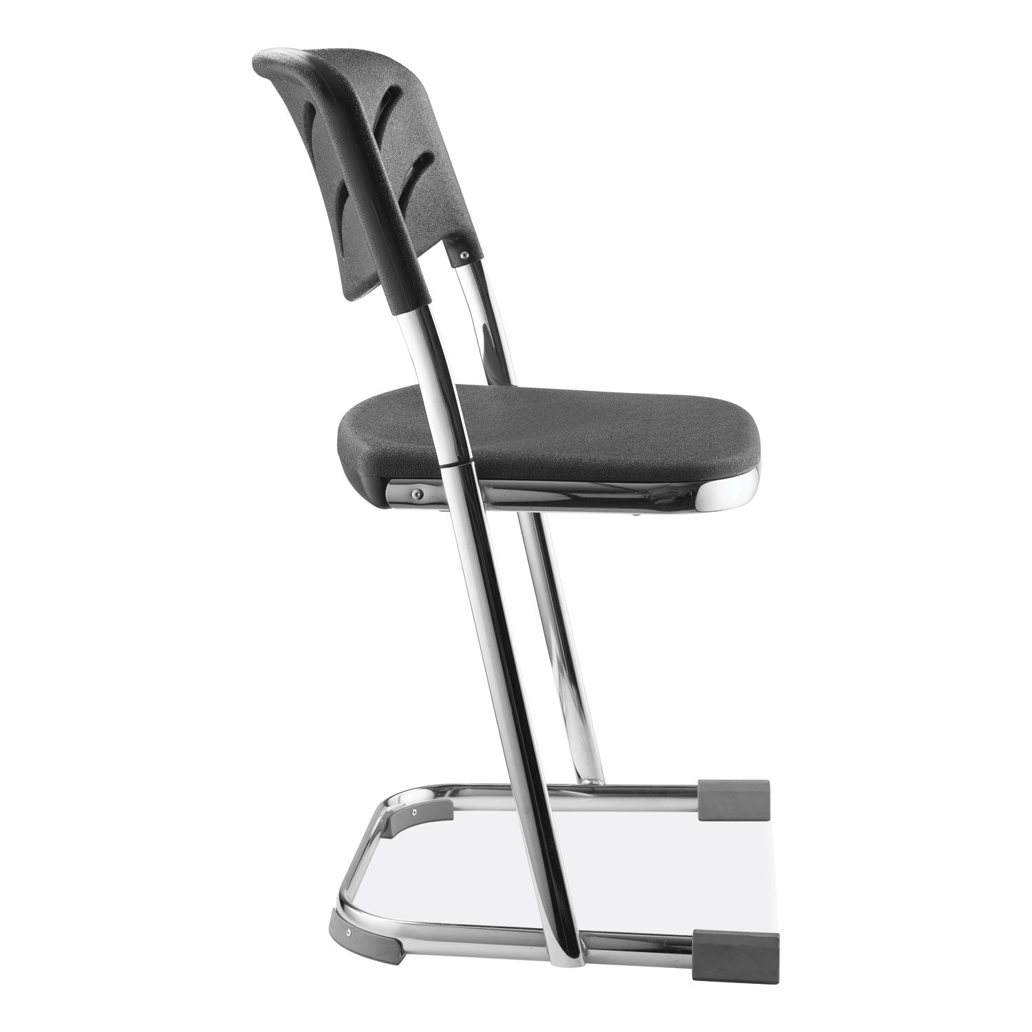NPS® 18" Elephant Z-Stool with Backrest, Surface Color: Black, Frame Color: Chrome