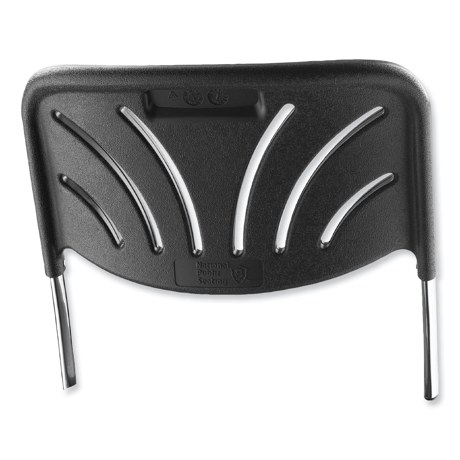 NPS® Backrest for The Elephant Z-Stool, Surface Color: Black, Frame Color: Chrome