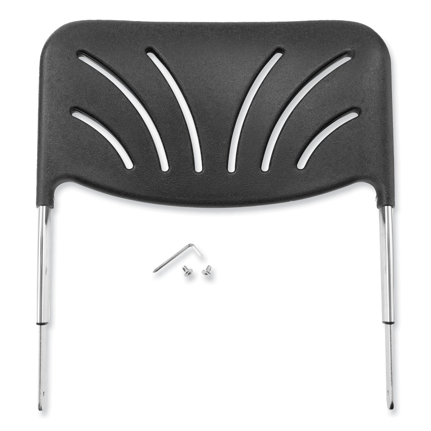 NPS® Backrest for The Elephant Z-Stool, Surface Color: Black, Frame Color: Chrome