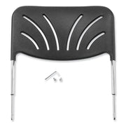 NPS® Backrest for The Elephant Z-Stool, Surface Color: Black, Frame Color: Chrome