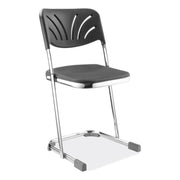 NPS® 18" Elephant Z-Stool with Backrest, Surface Color: Black, Frame Color: Chrome