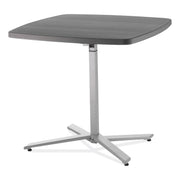 NPS® Café Time Adjustable-Height Table, Surface Color: Charcoal Slate, Frame Color: Silver