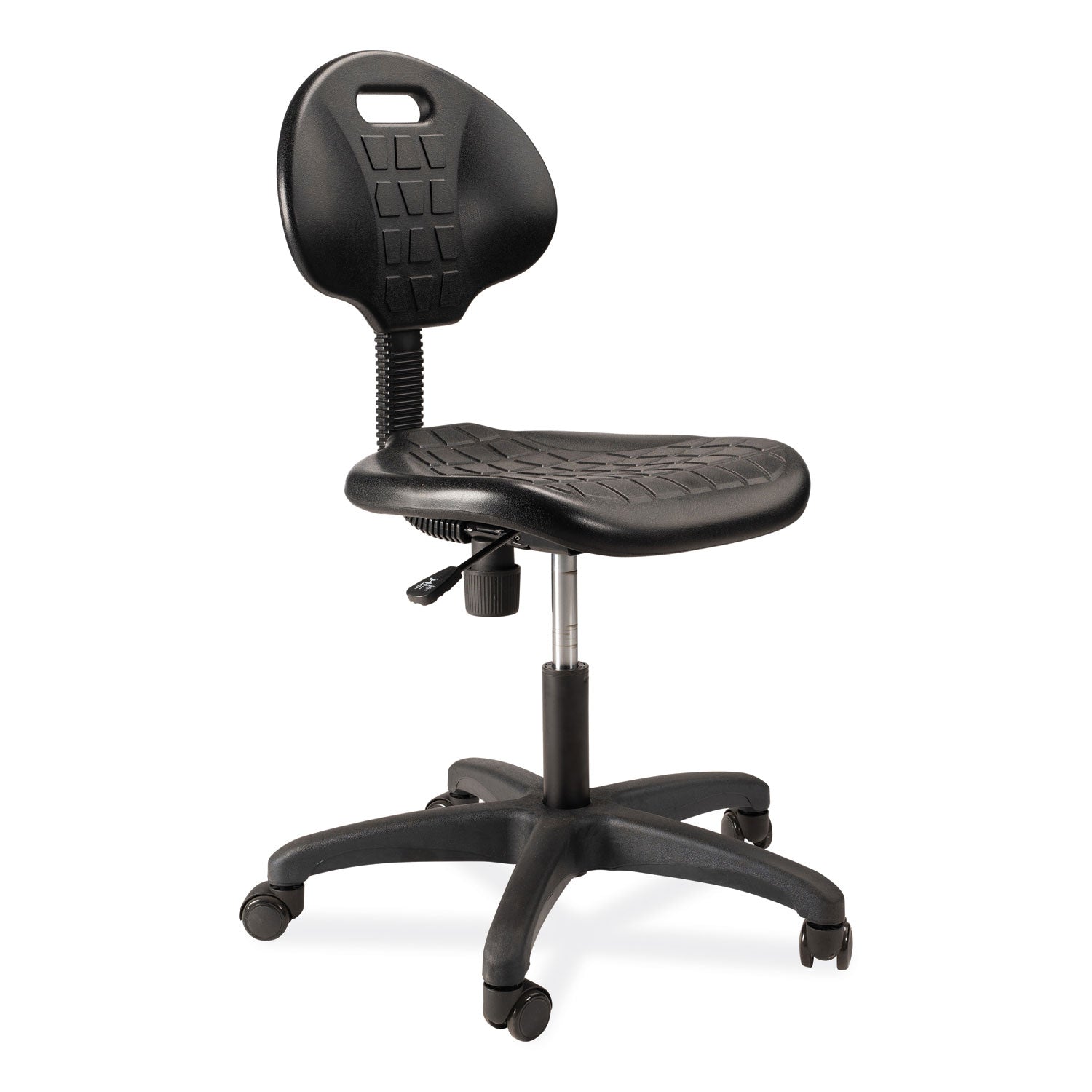 NPS® Polyurethane Task Chair, 16"-21" Height, Surface Color: Black, Frame Color: Black