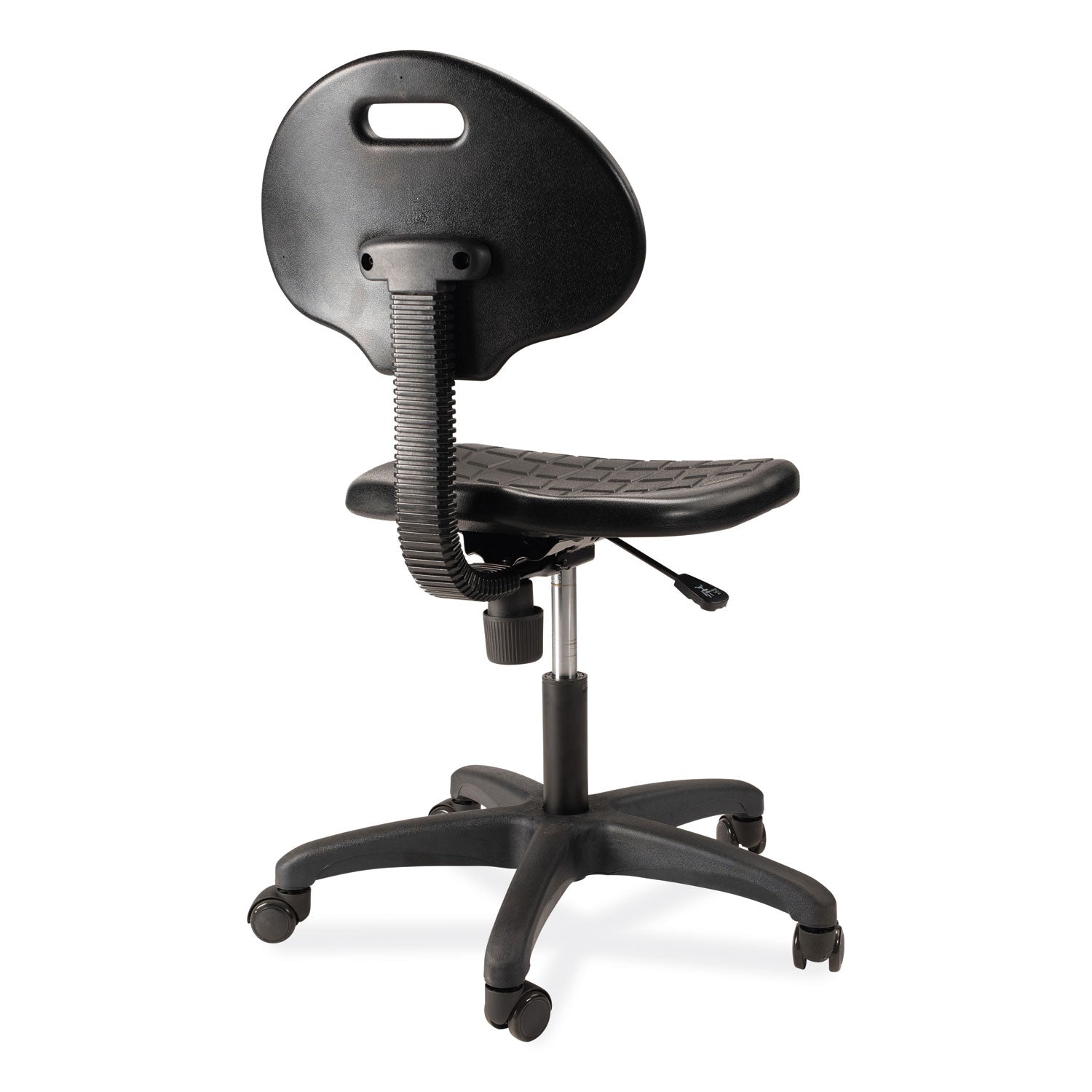 NPS® Polyurethane Task Chair, 16"-21" Height, Surface Color: Black, Frame Color: Black