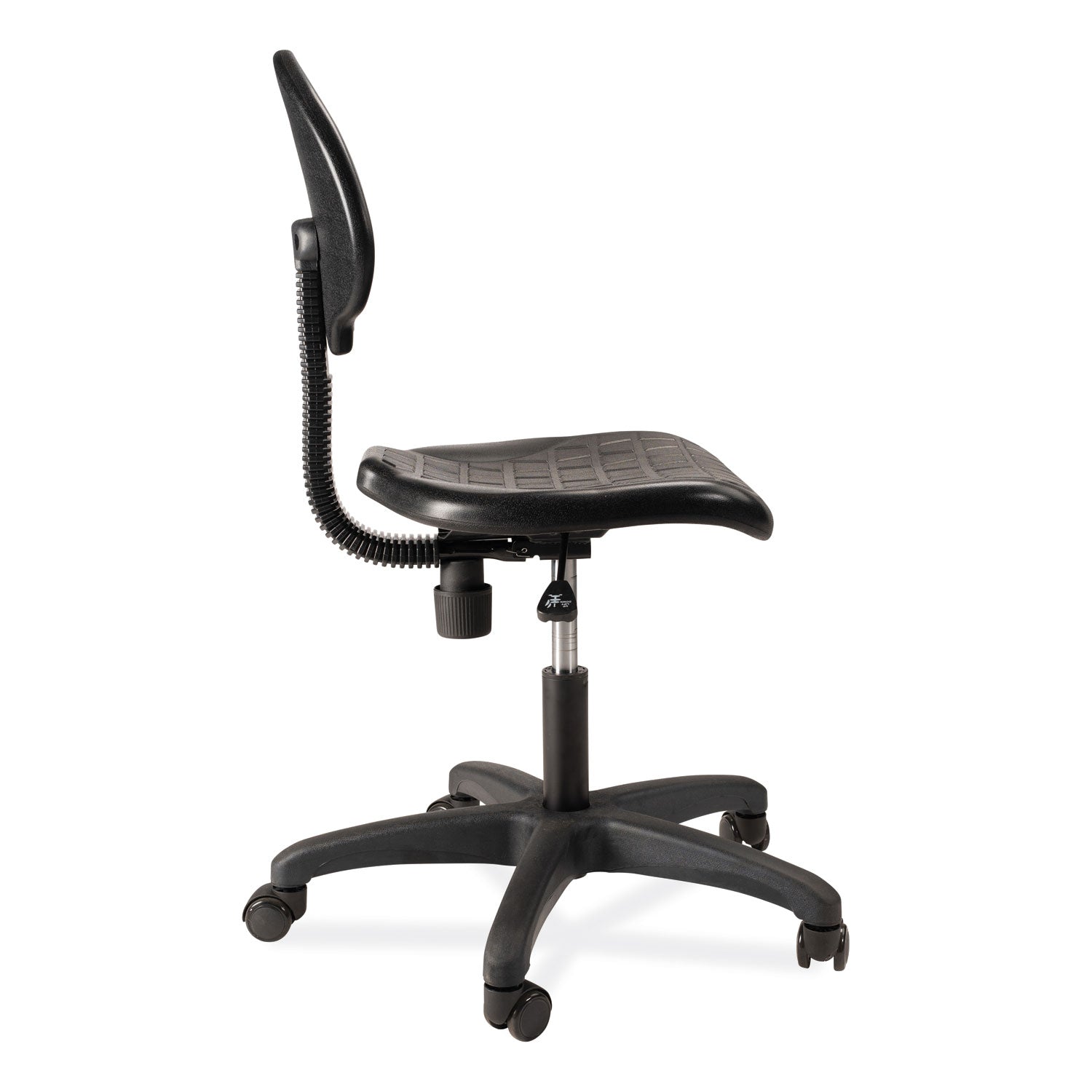 NPS® Polyurethane Task Chair, 16"-21" Height, Surface Color: Black, Frame Color: Black