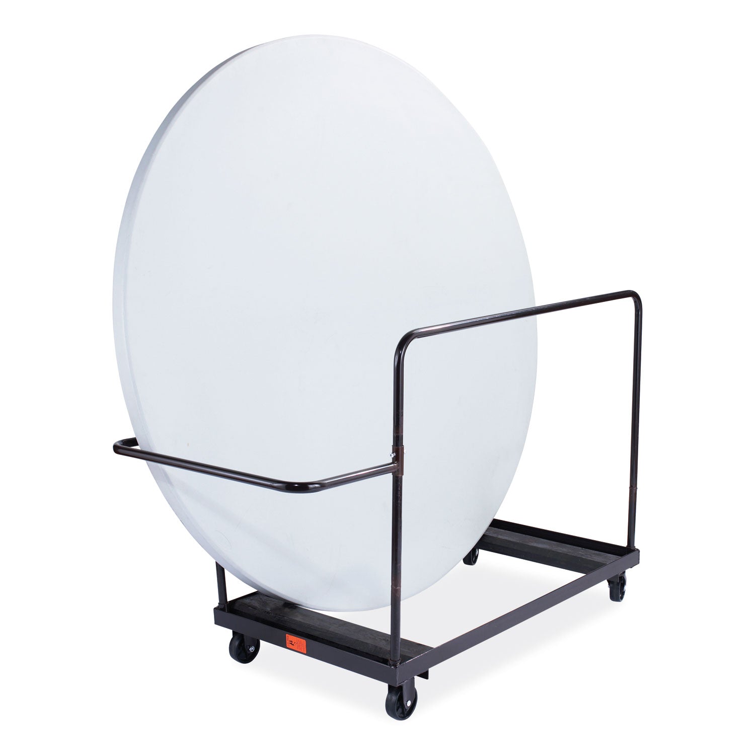 NPS® Folding Table Dolly for Vertical Storage, 71" Round Tables, Frame Color: Brown
