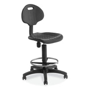 NPS® Polyurethane Task Stool, 22"-32" Height, Surface Color: Black, Frame Color: Black