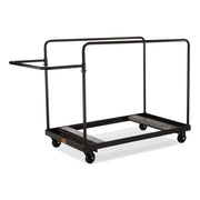 NPS® Folding Table Dolly for Vertical Storage, 71" Round Tables, Frame Color: Brown