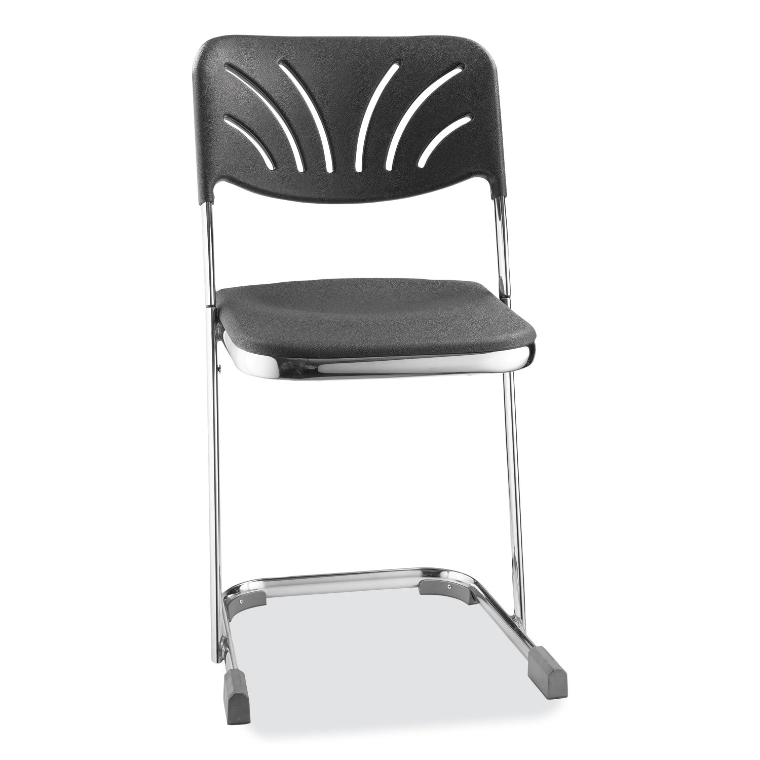 NPS® 18" Elephant Z-Stool with Backrest, Surface Color: Black, Frame Color: Chrome