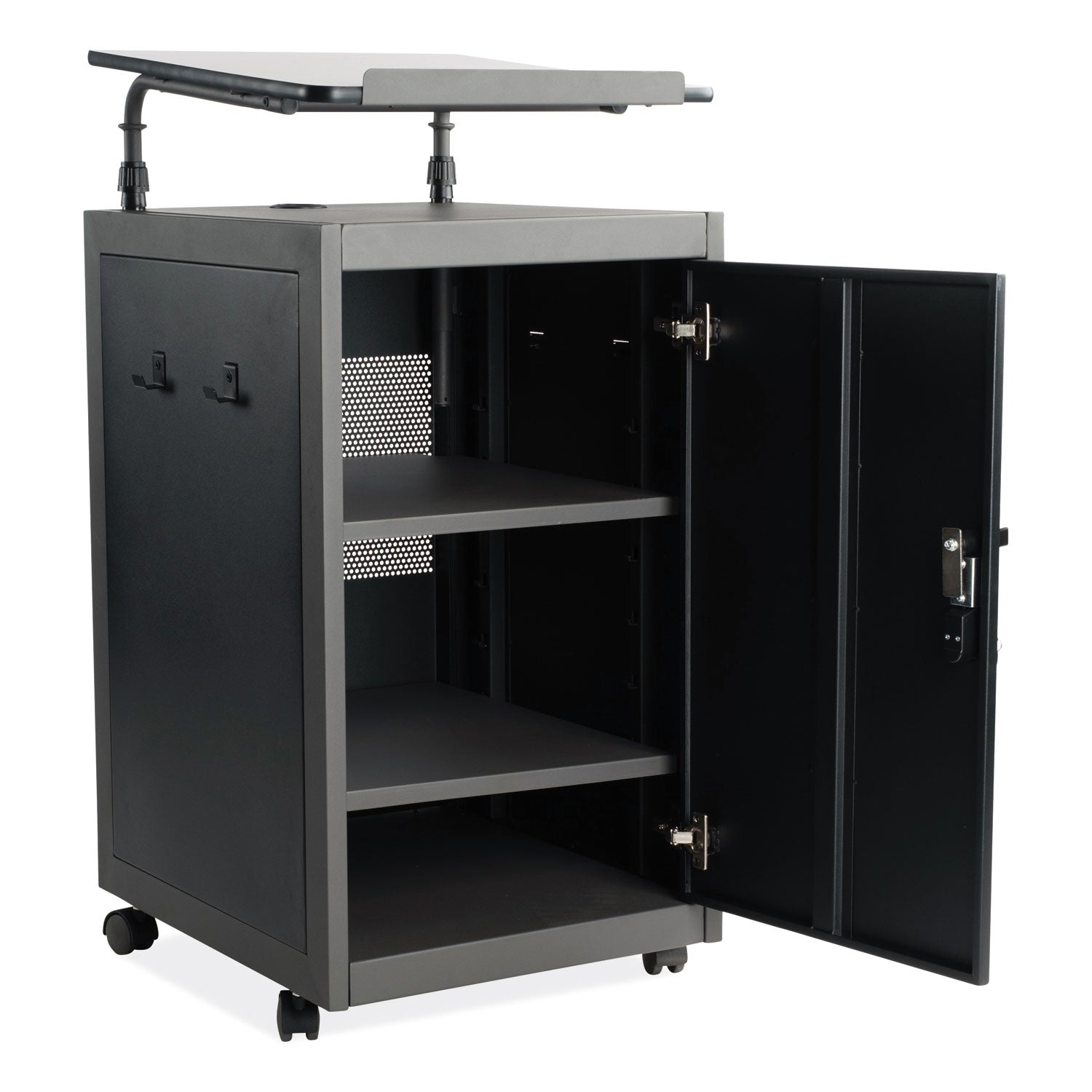 Oklahoma Sound® Teacher's WorkPod Lectern, Surface Color: Charcoal Slate