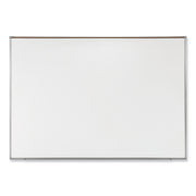 Proma Magnetic Porcelain Projection Whiteboard with Aluminum Frame, 72.5" x 48.5", White Surface, Satin Aluminum Frame