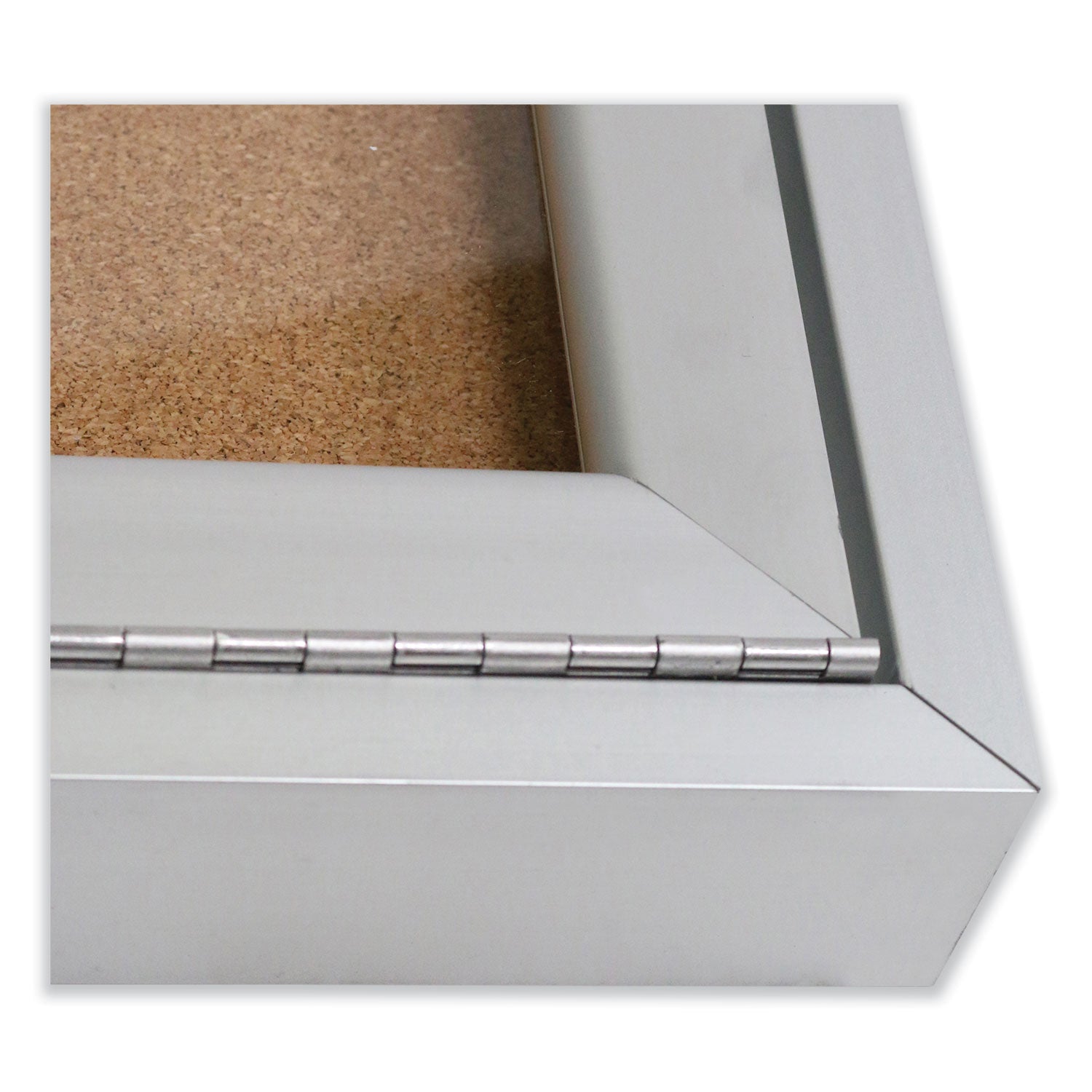 Ghent 2-Door Enclosed Bulletin Board - 36" Board Height x 60" Board Width - Cork Surface - Shatter Resistant, Self-healing - Satin Aluminum Frame - 1 Each