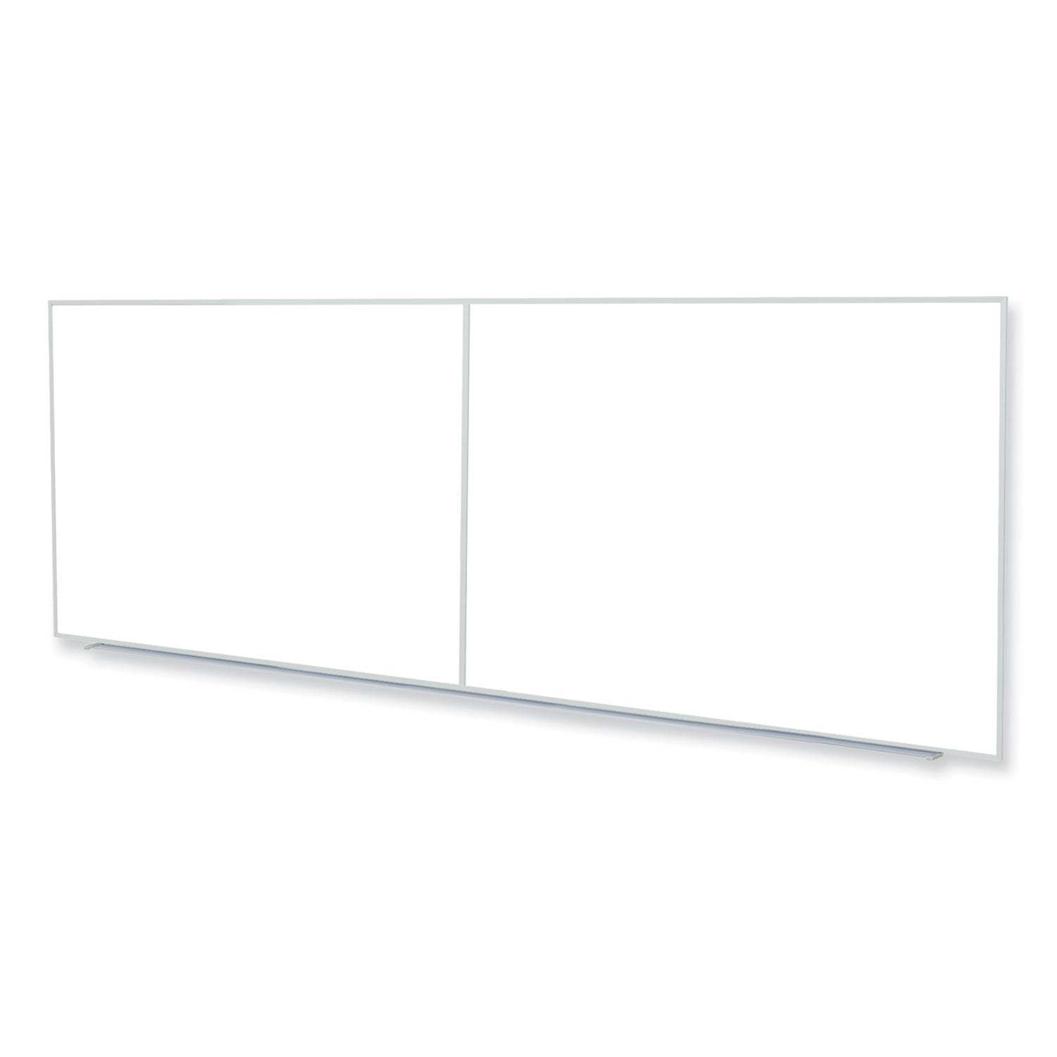 Non-Magnetic Whiteboard with Aluminum Frame, 144.63" x 48.47", White Surface, Satin Aluminum Frame