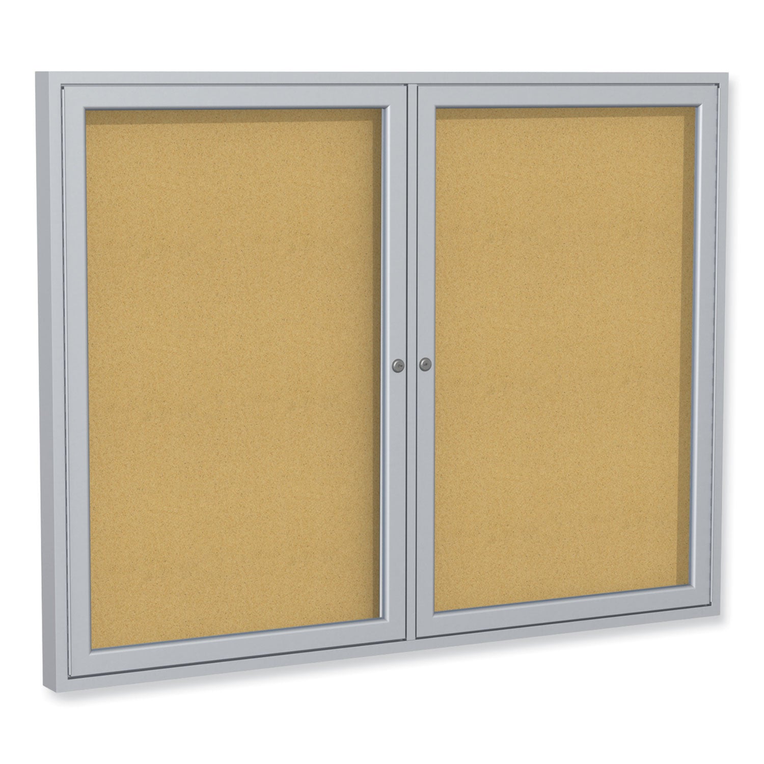 36" Board Height x 72" Board Width - Cork Surface - Shatter Resistant, Self-healing - Satin Aluminum Frame - 1 Each