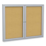 36" Board Height x 72" Board Width - Cork Surface - Shatter Resistant, Self-healing - Satin Aluminum Frame - 1 Each