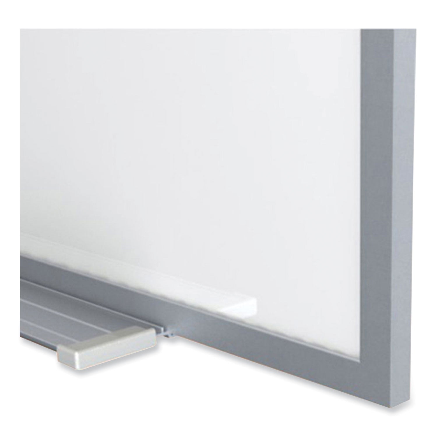 Proma Magnetic Porcelain Projection Whiteboard with Aluminum Frame, 72.5" x 48.5", White Surface, Satin Aluminum Frame