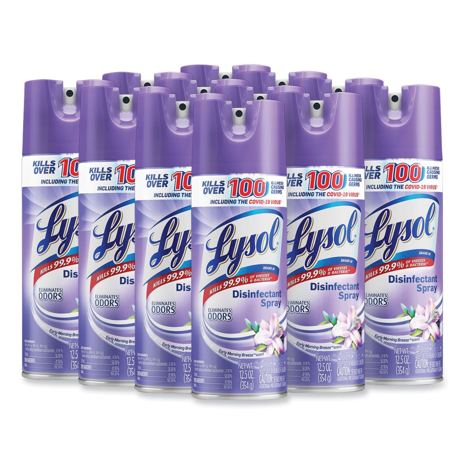 Lysol Early Morning Breeze Disinfectant Spray - 12.5 fl oz (0.4 quart) - Early Morning Breeze Scent - Disinfectant - Clear Can - 1 Each