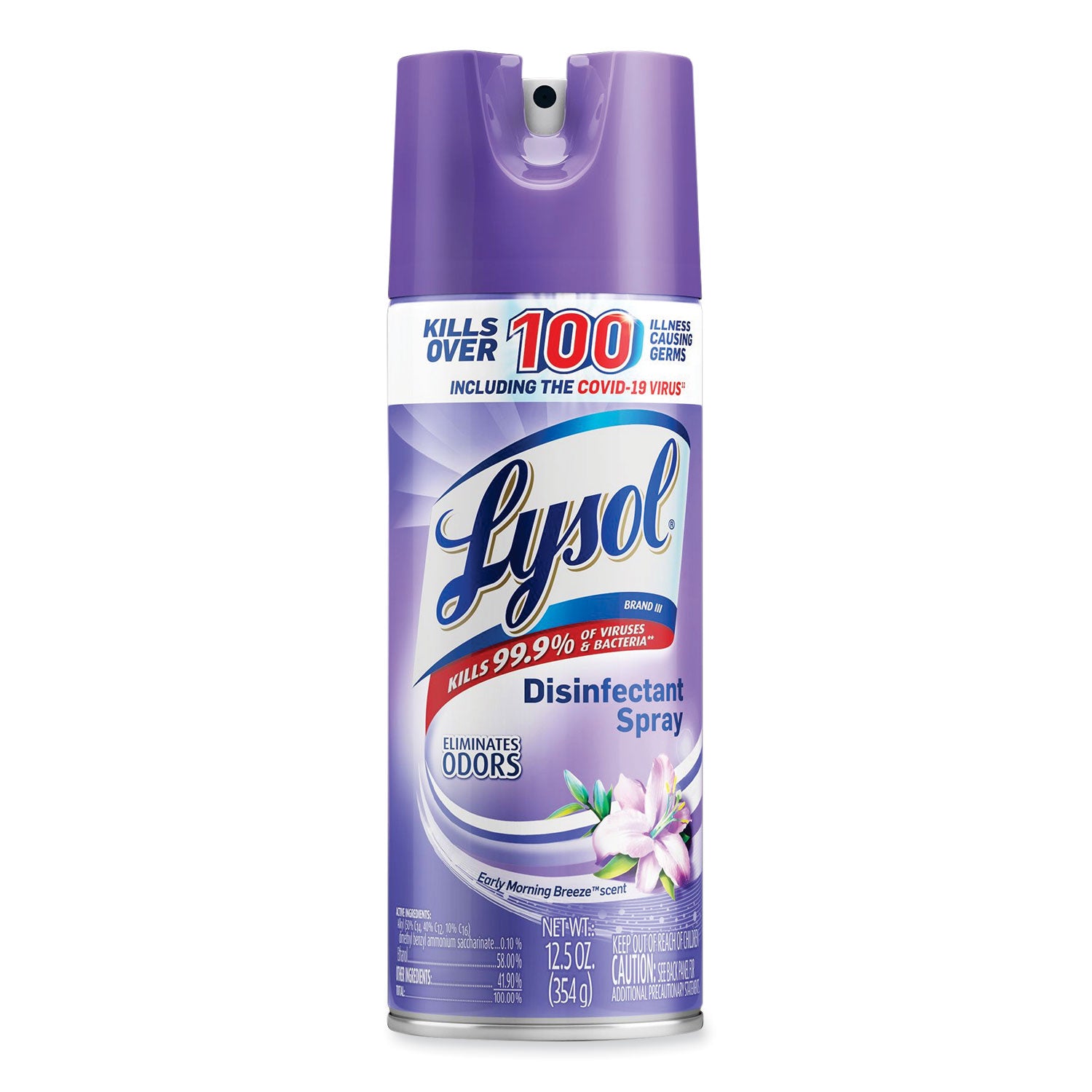 Lysol Early Morning Breeze Disinfectant Spray - 12.5 fl oz (0.4 quart) - Early Morning Breeze Scent - Disinfectant - Clear Can - 1 Each